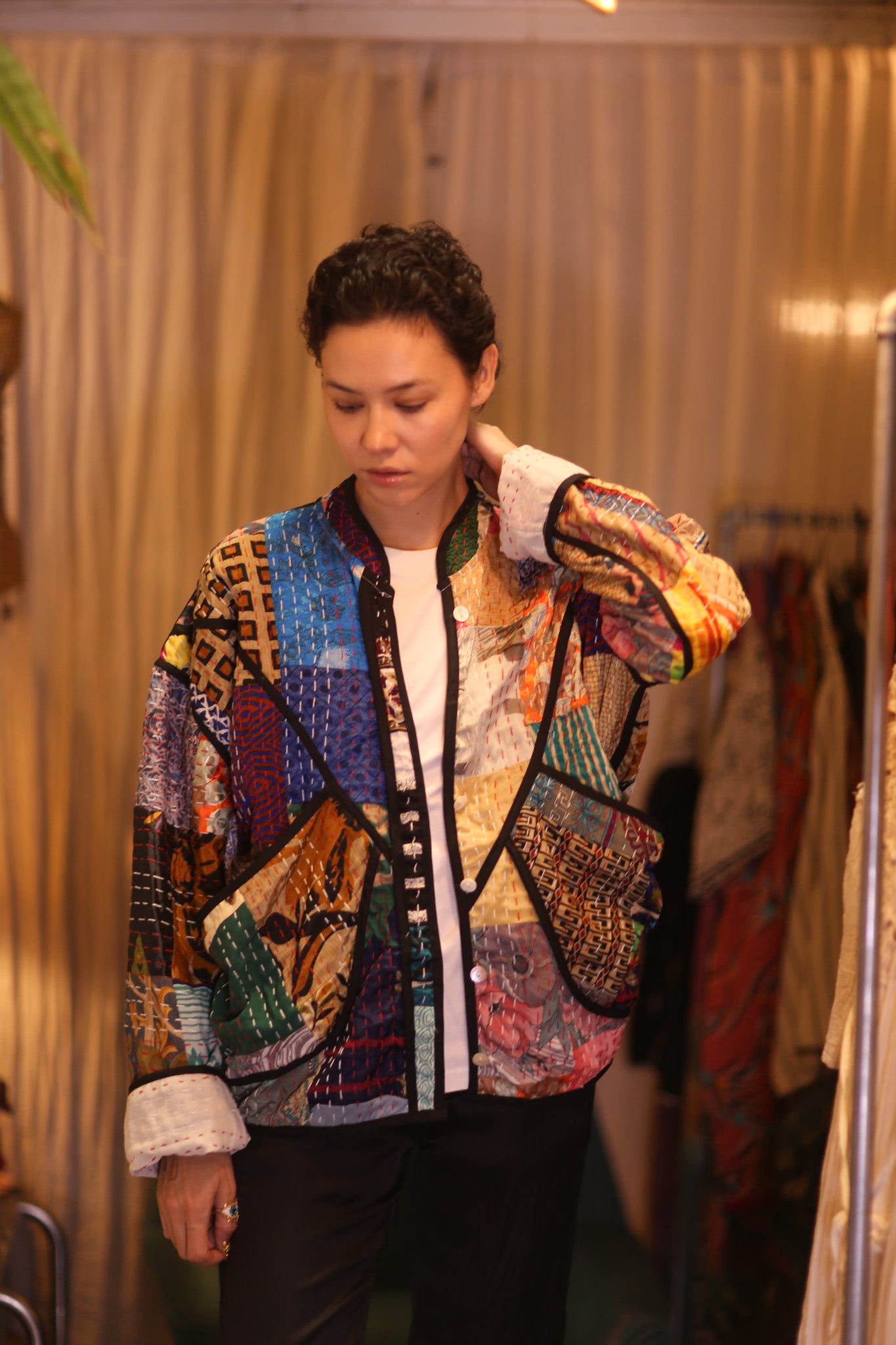 PATCHWORK PATTERN KANTHA JACKET JING