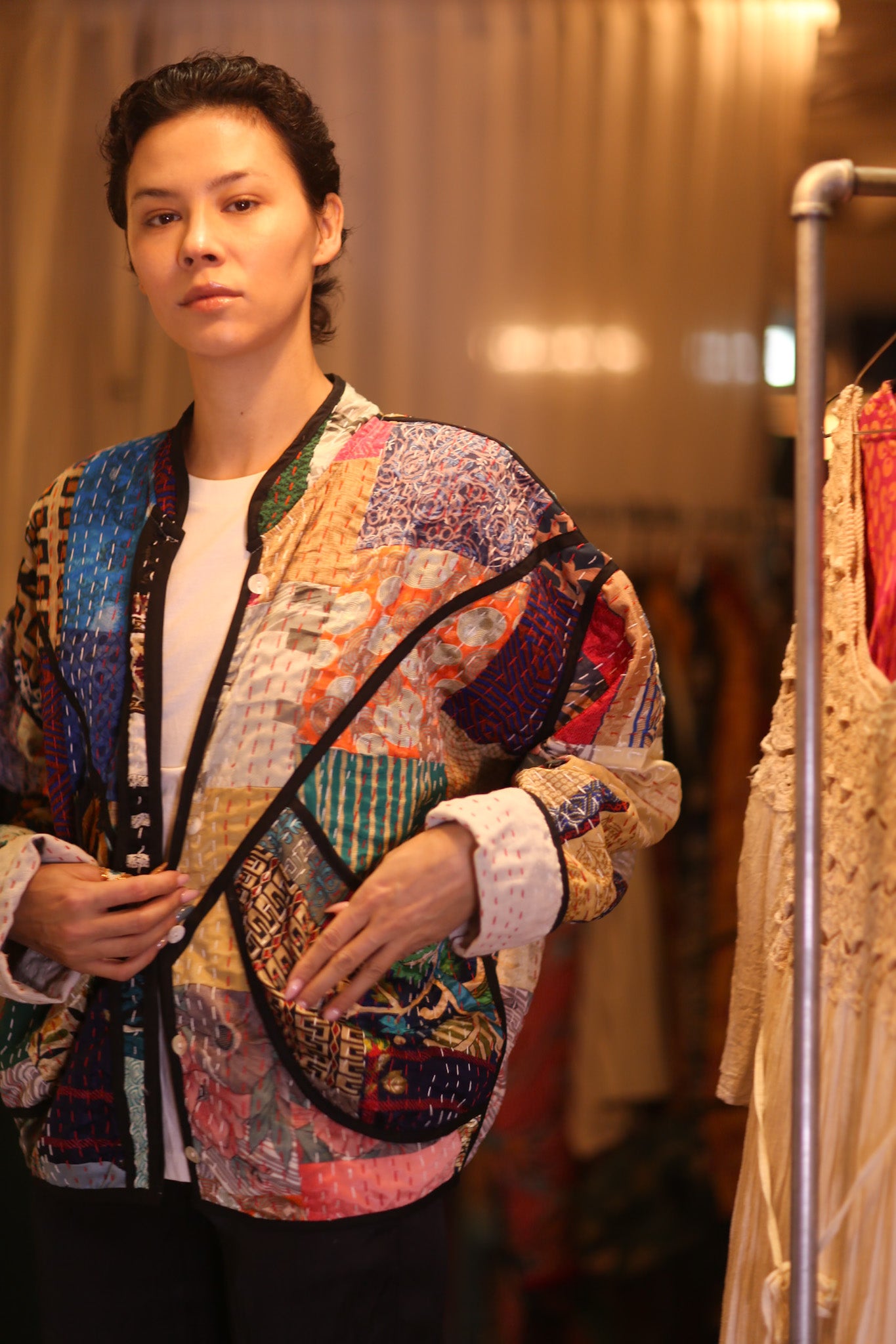 PATCHWORK PATTERN KANTHA JACKET JING