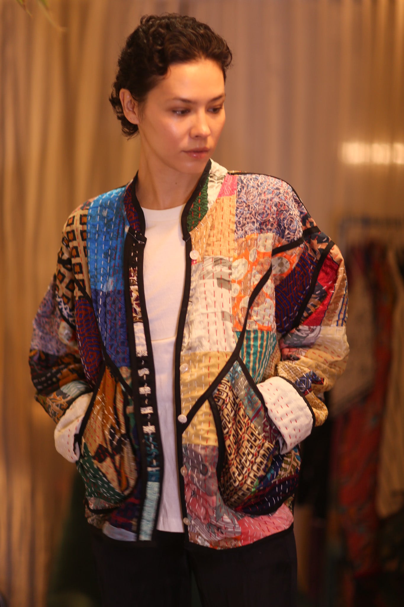 PATCHWORK PATTERN KANTHA JACKET JING