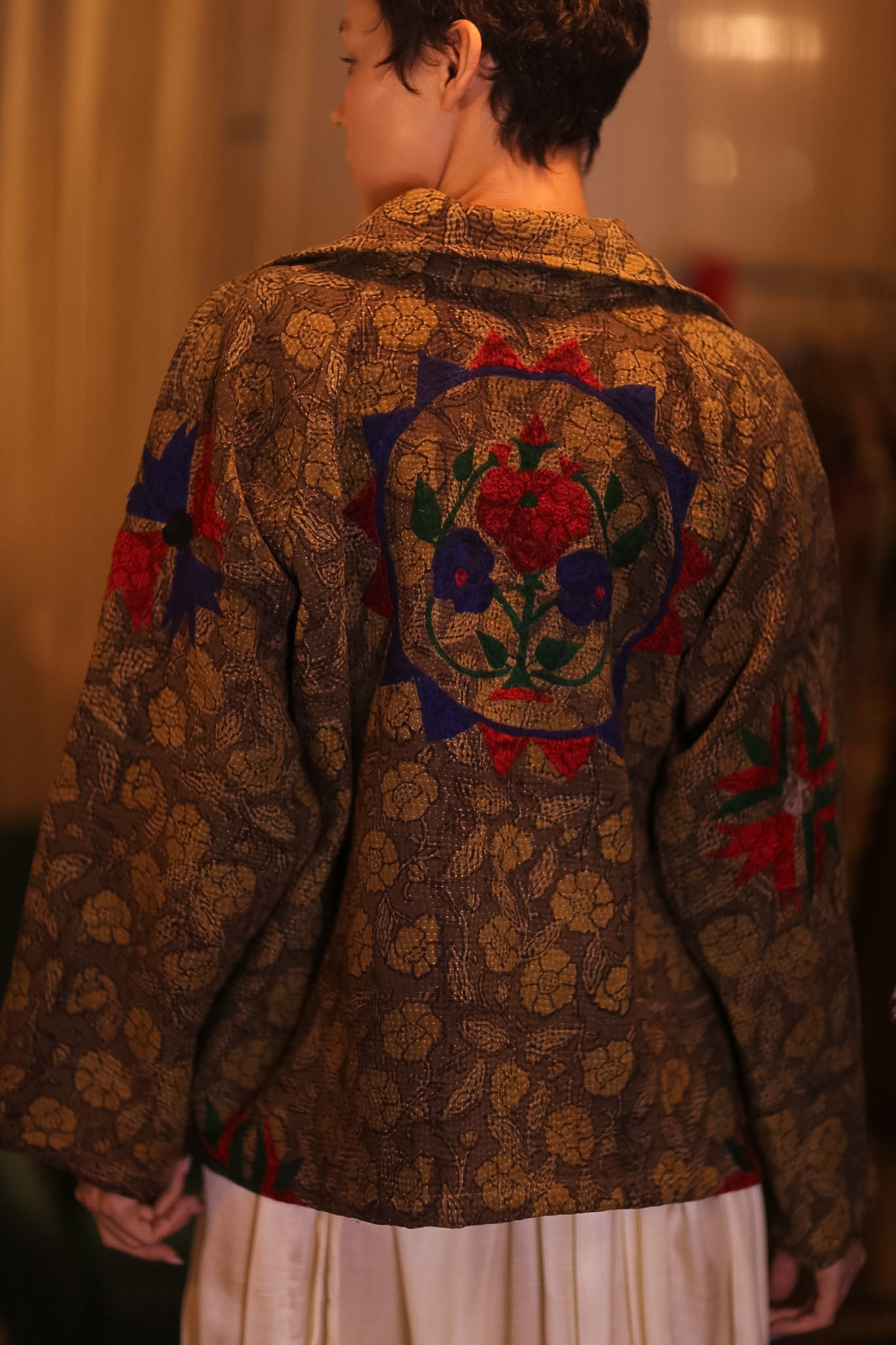 EMBROIDERED KANTHA JACKET NIKO