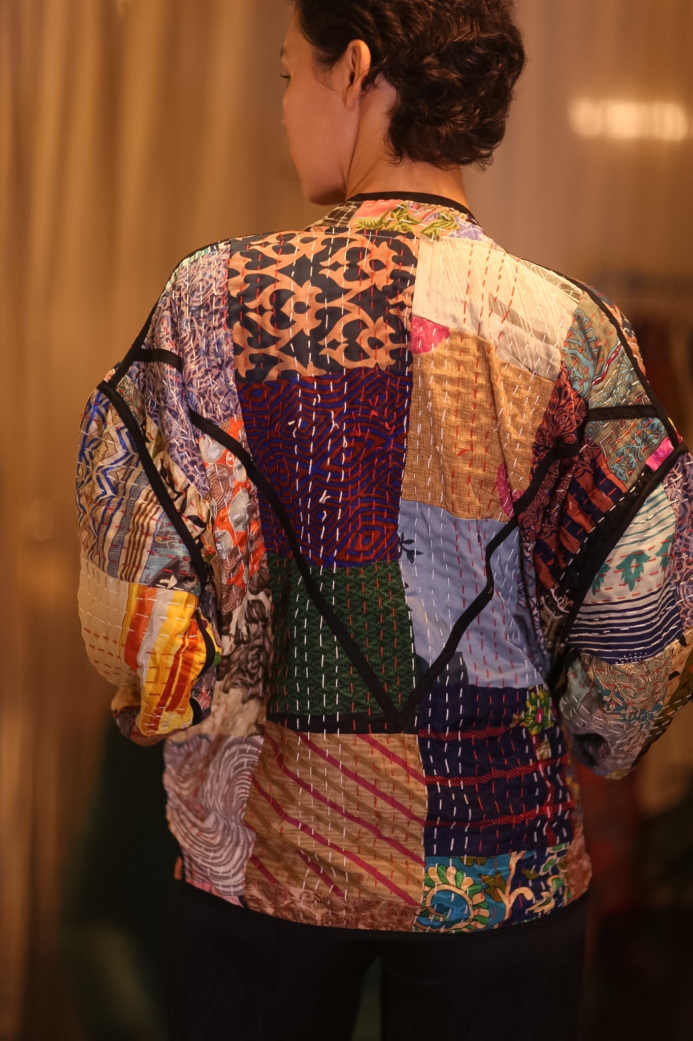 PATCHWORK PATTERN KANTHA JACKET JING