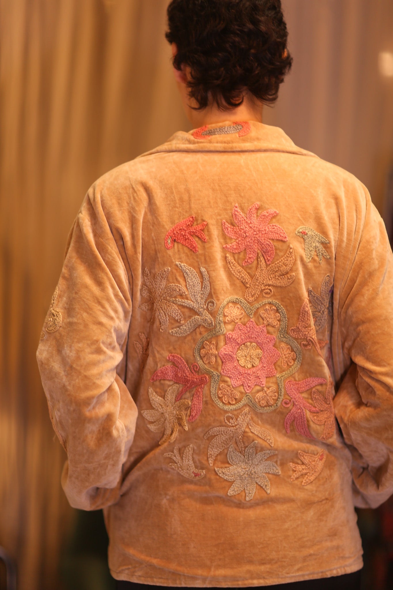 EMBROIDERED VELVET COAT CHAO