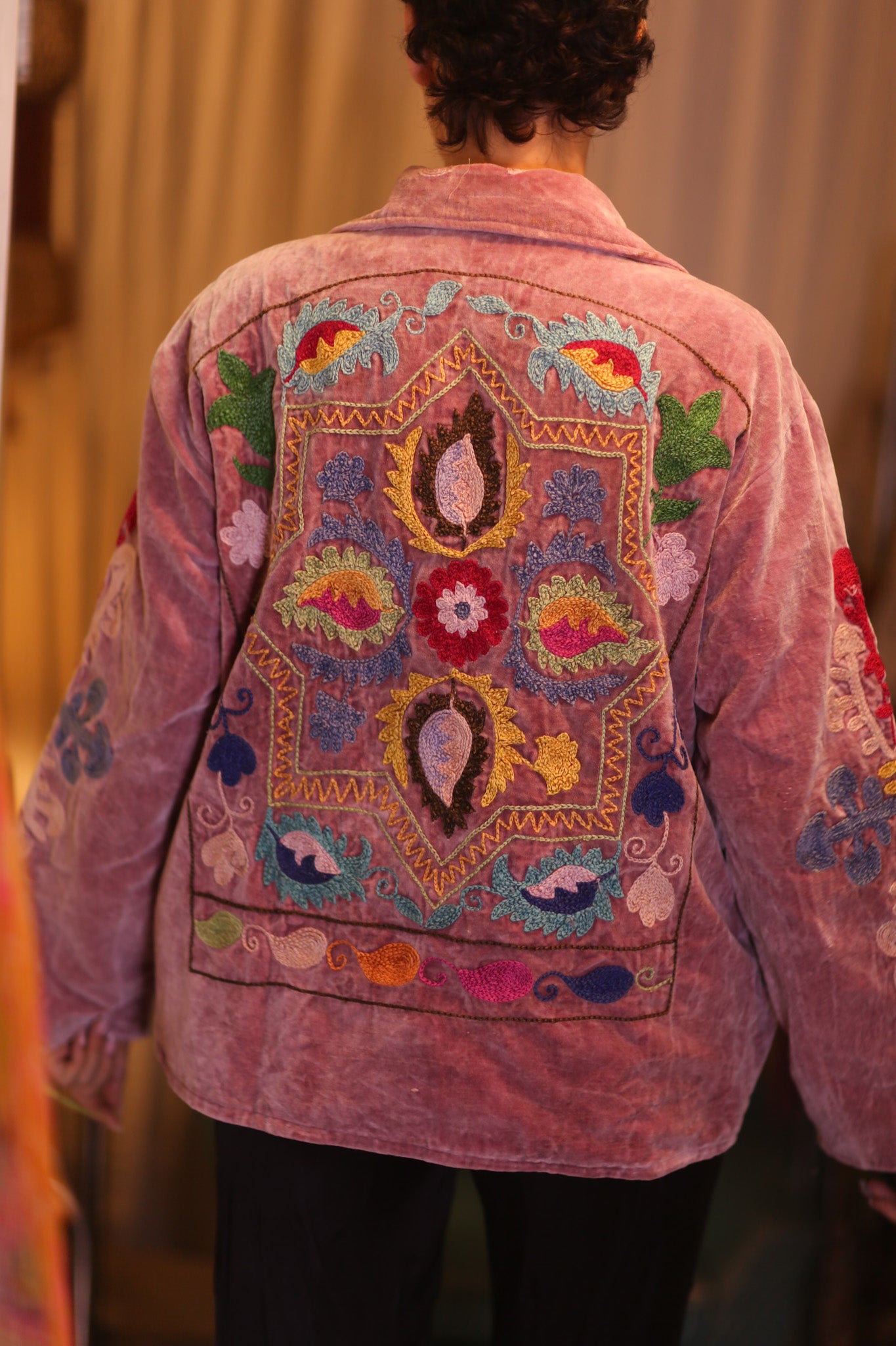 EMBROIDERED VELVET COAT YEON