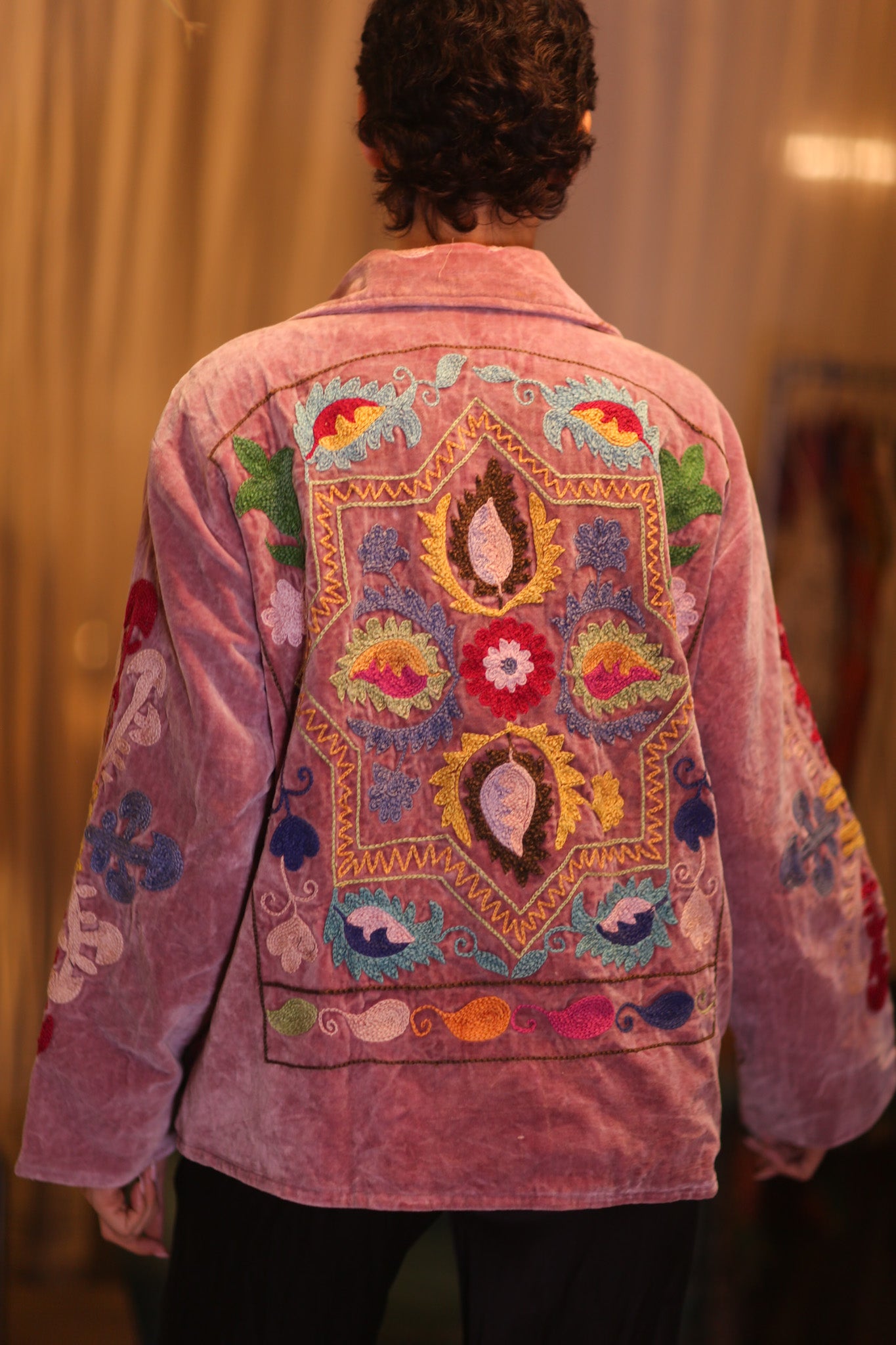 EMBROIDERED VELVET COAT YEON
