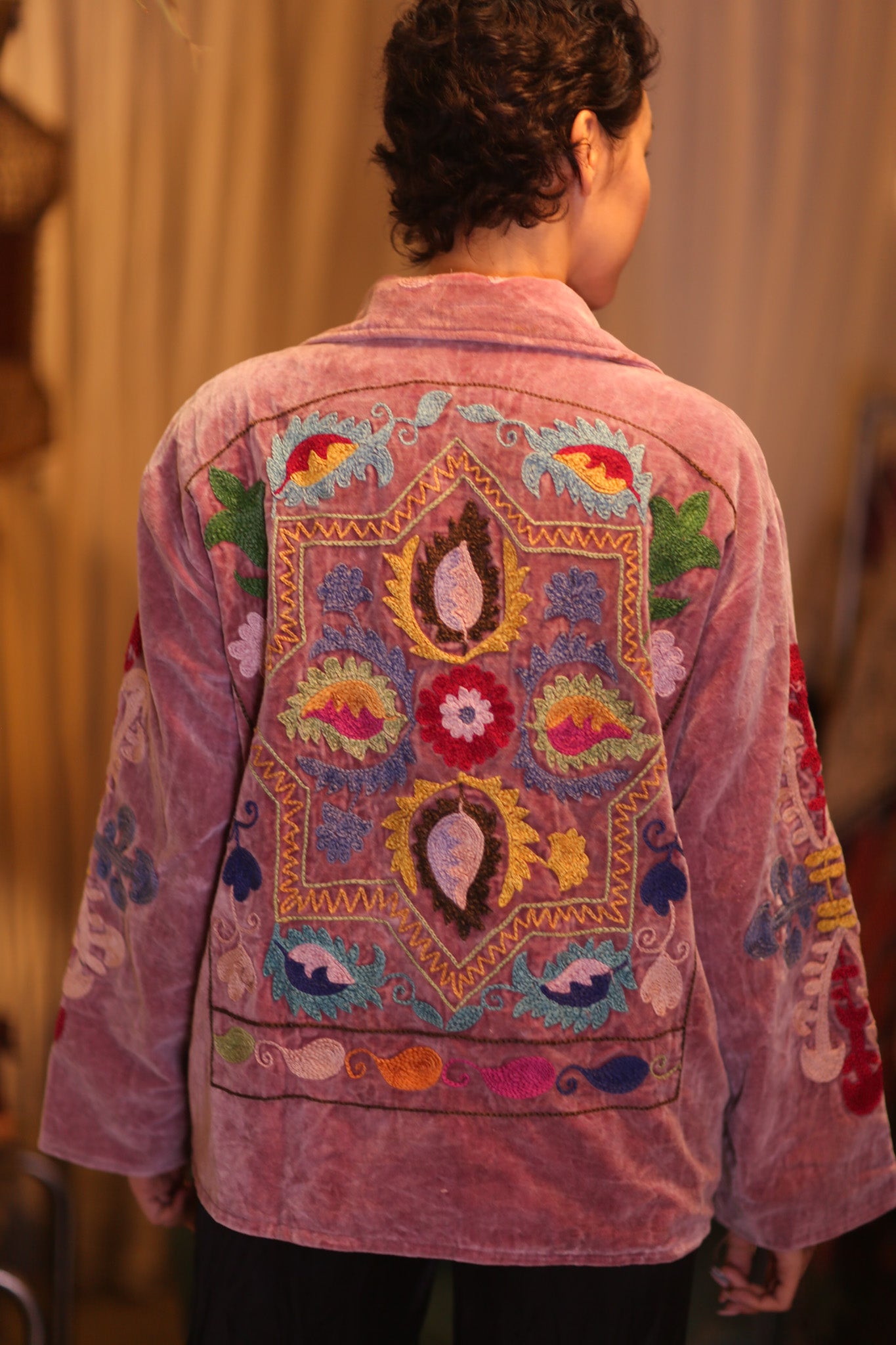EMBROIDERED VELVET COAT YEON