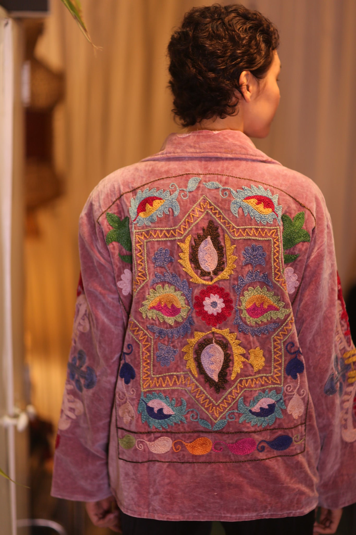 EMBROIDERED VELVET COAT YEON