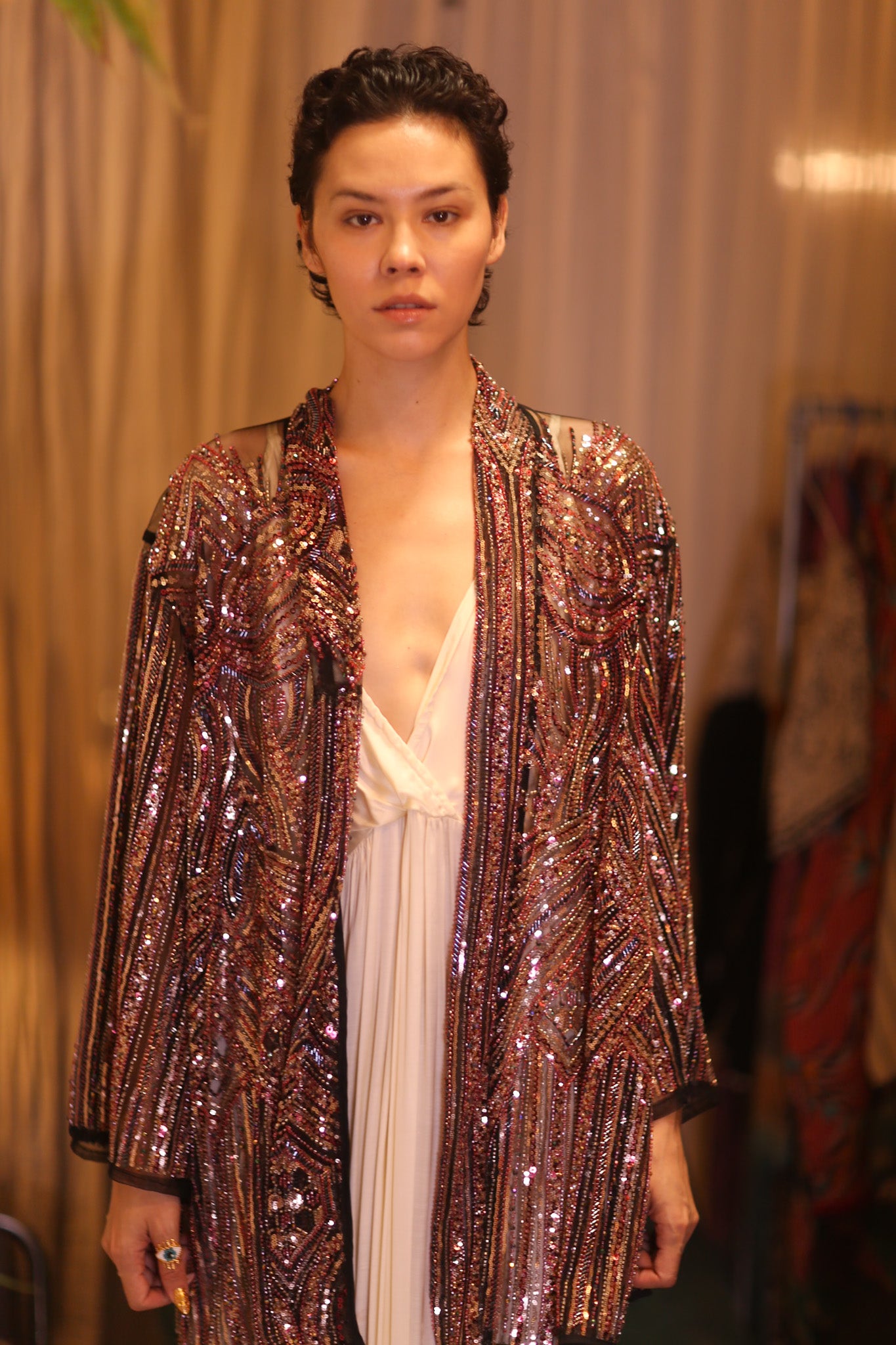 SEQUINED SHORT KIMONO KAI