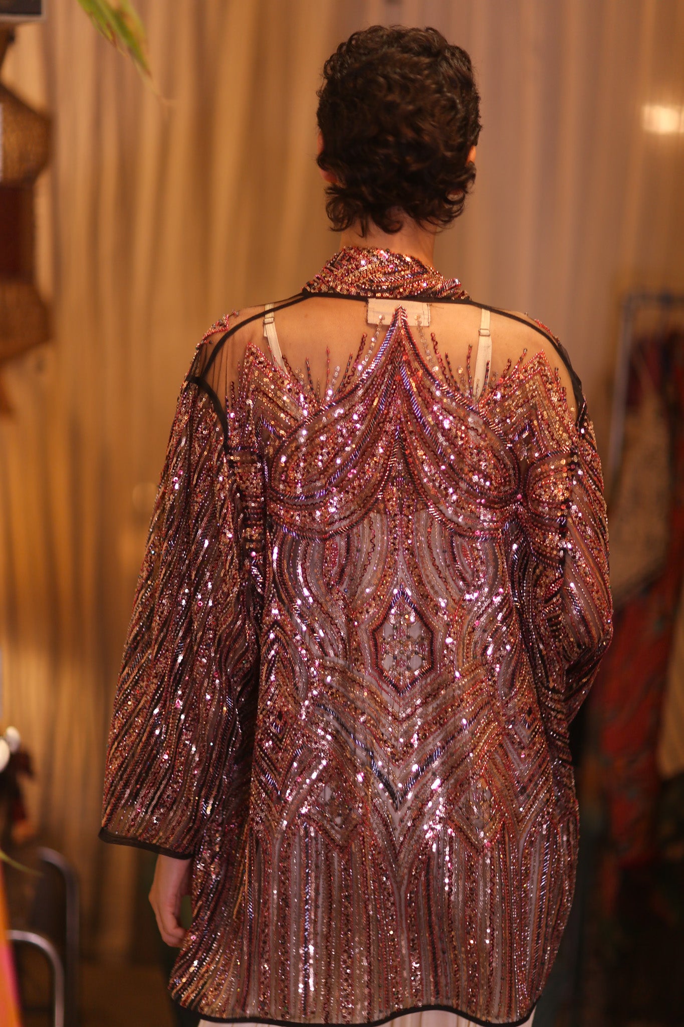 SEQUINED SHORT KIMONO KAI