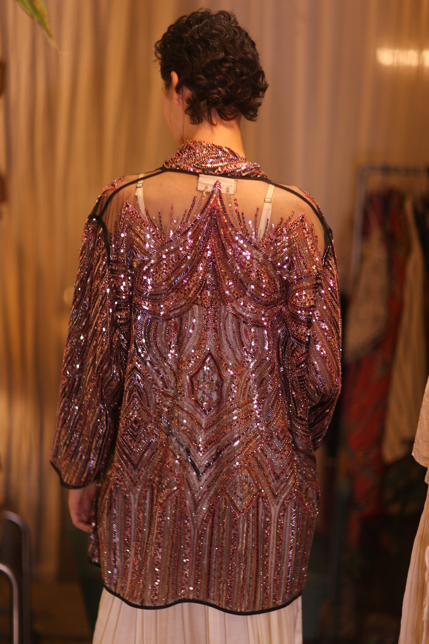 SEQUINED SHORT KIMONO KAI