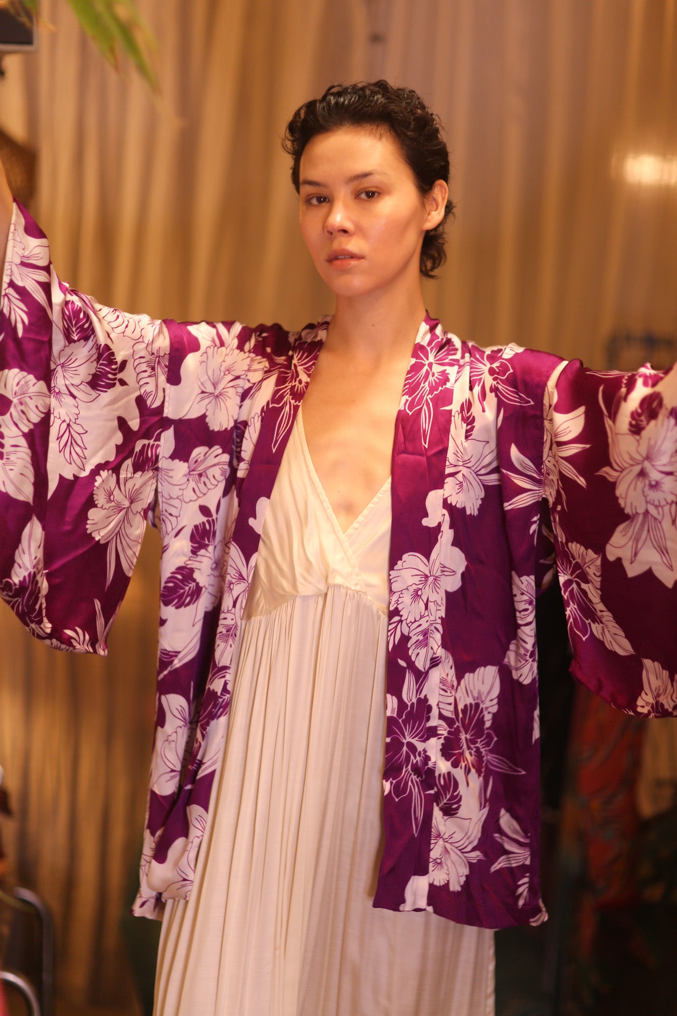 SILK SHORT WINGS KIMONO SPRING