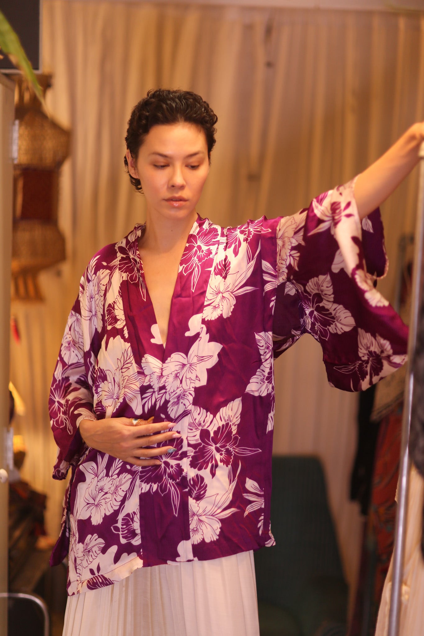 SILK SHORT WINGS KIMONO SPRING