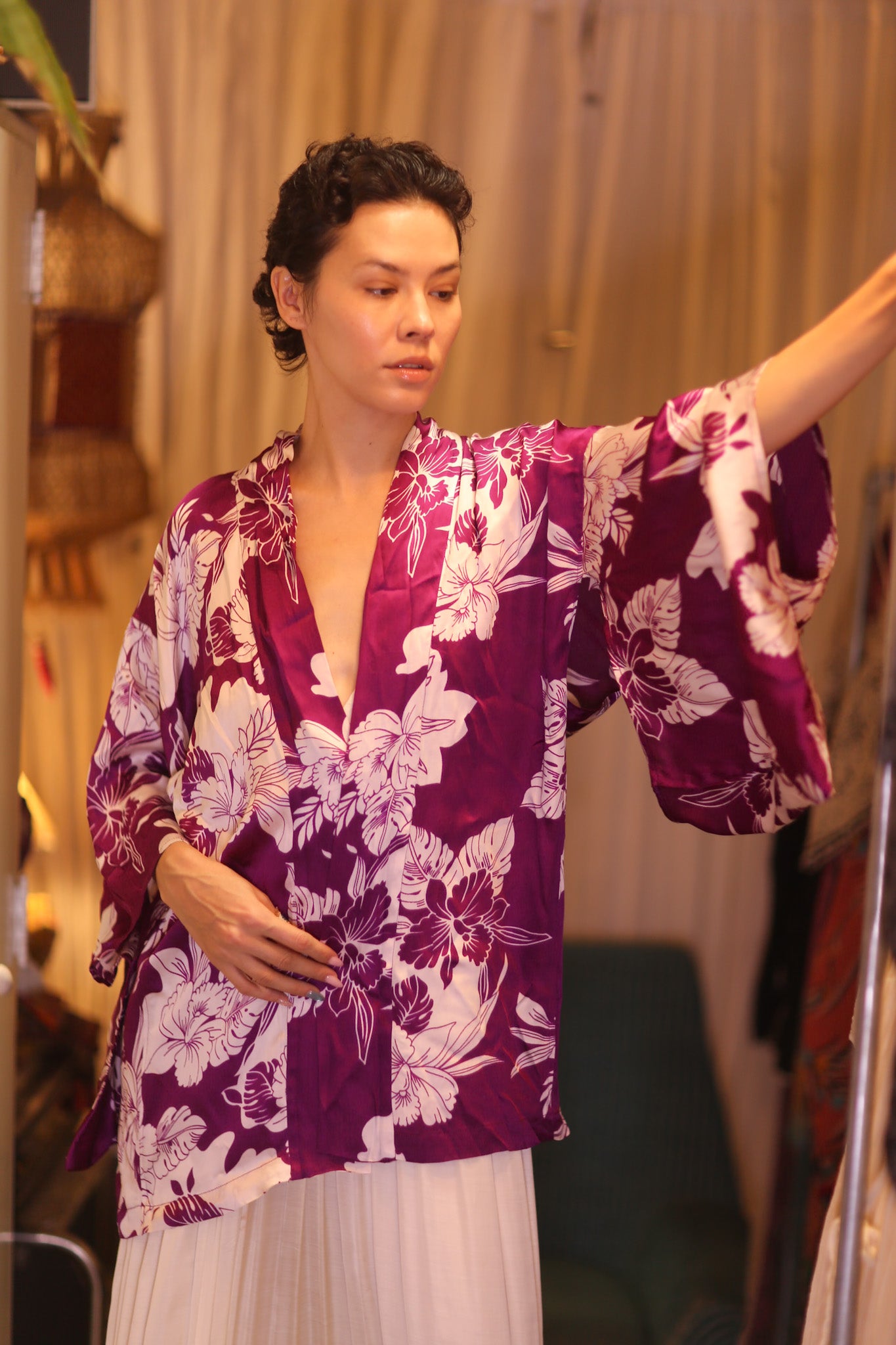 SILK SHORT WINGS KIMONO SPRING