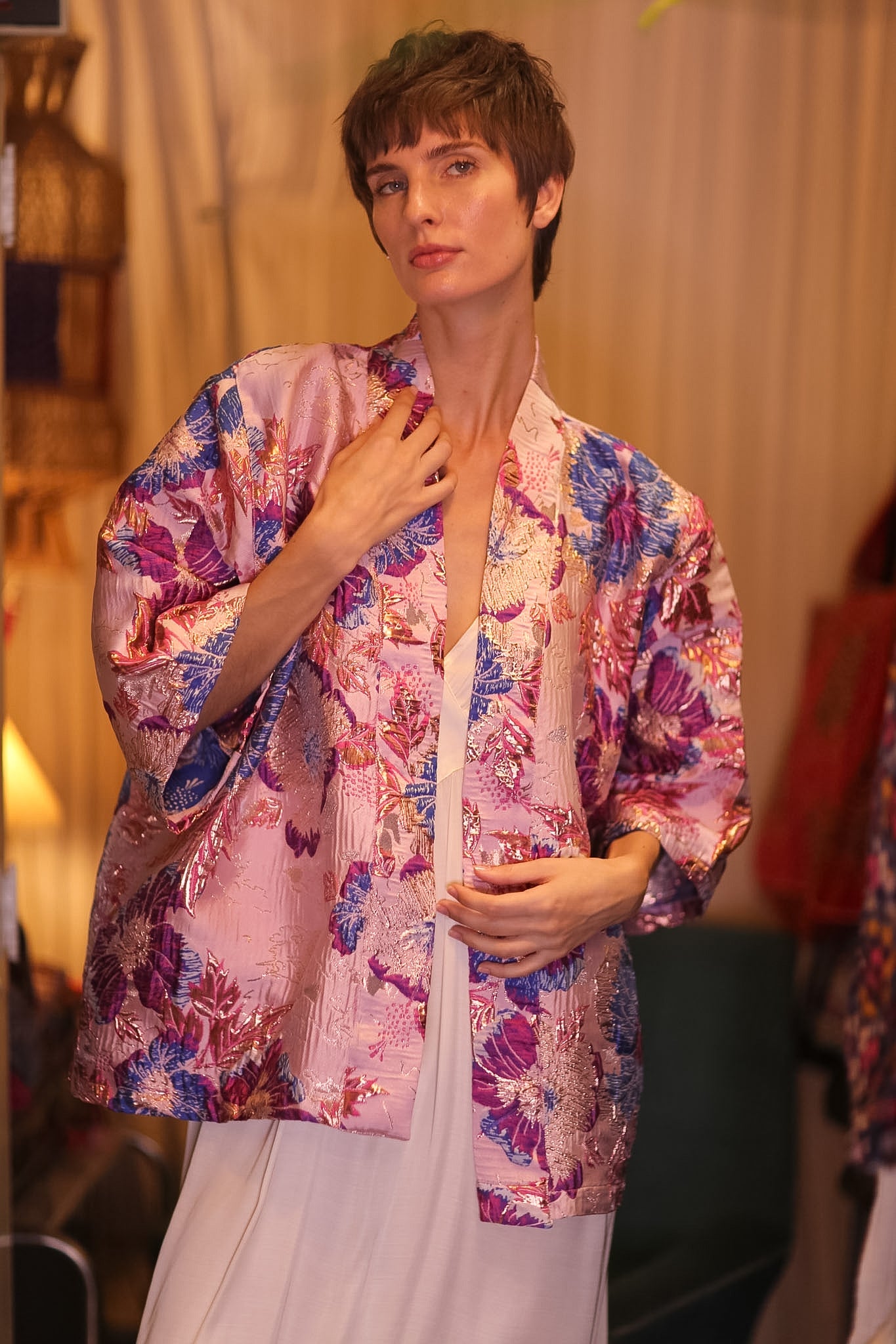 JACQUARD SHORT KIMONO LAVELLE