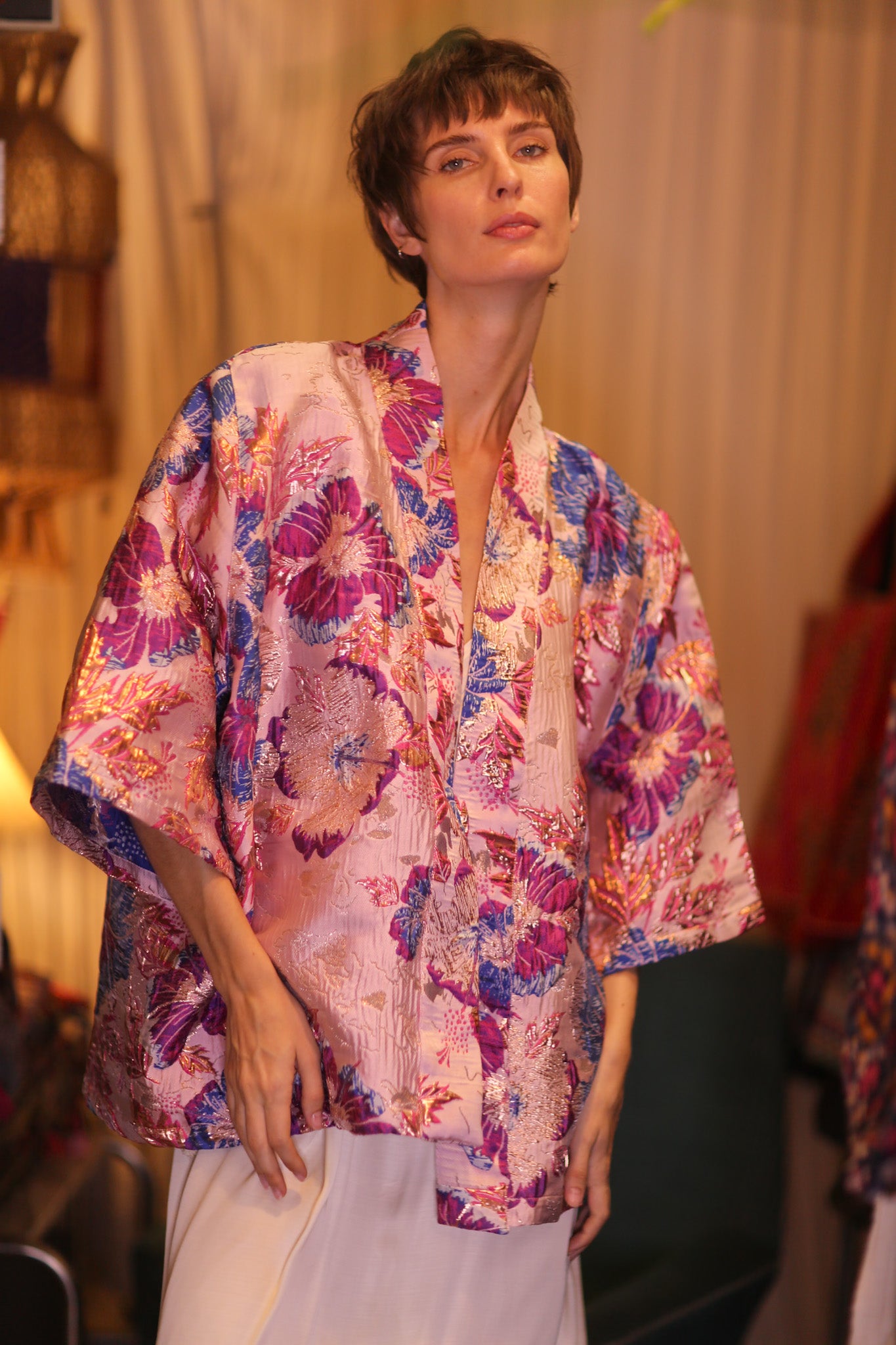 JACQUARD SHORT KIMONO LAVELLE