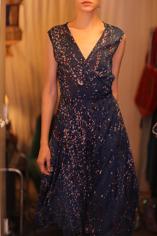 WRAP SILK DRESS GABRIELE SCARLET