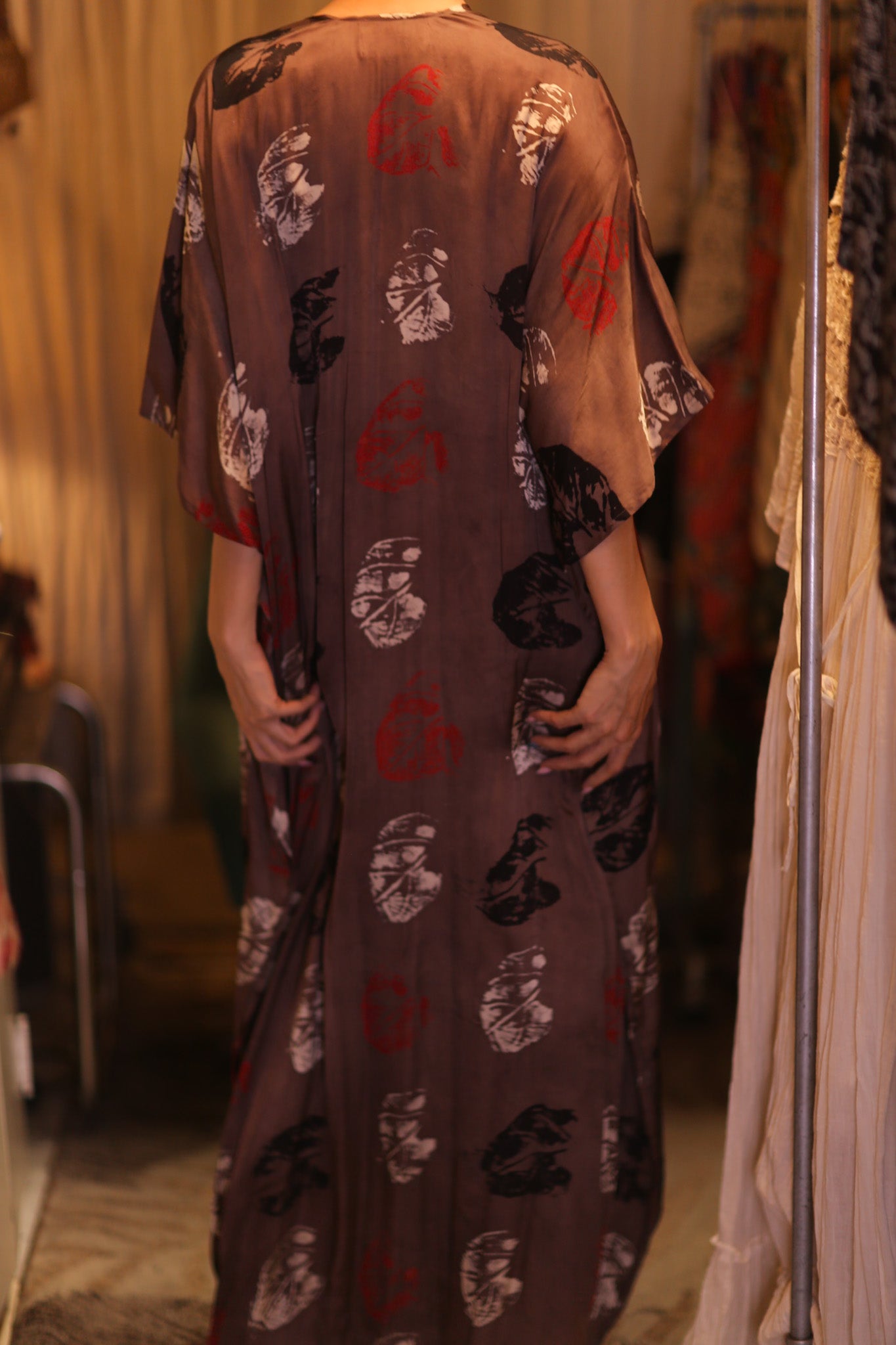 SILK LONG KIMONO WITH BELT NIKO