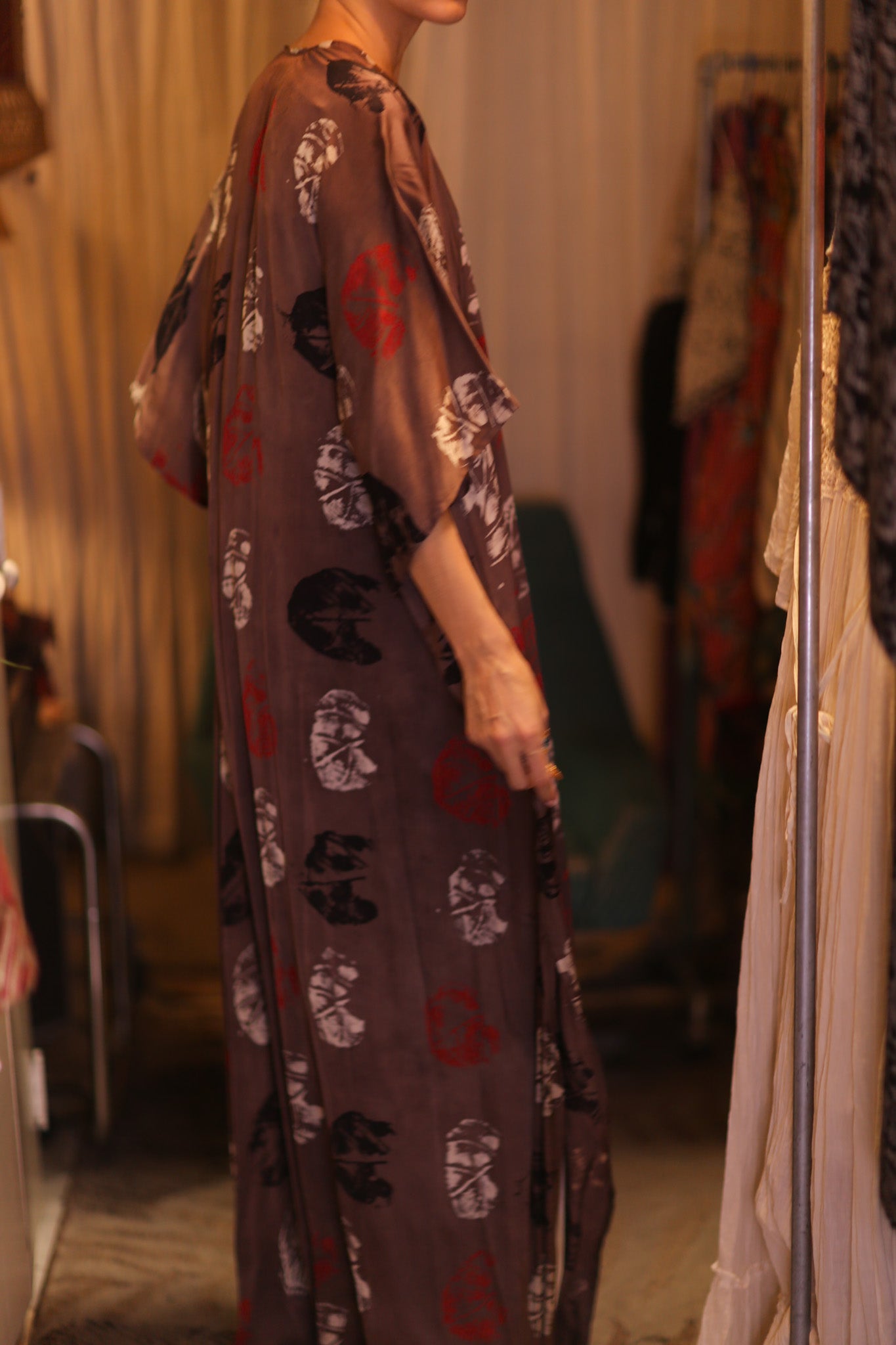 SILK LONG KIMONO WITH BELT NIKO