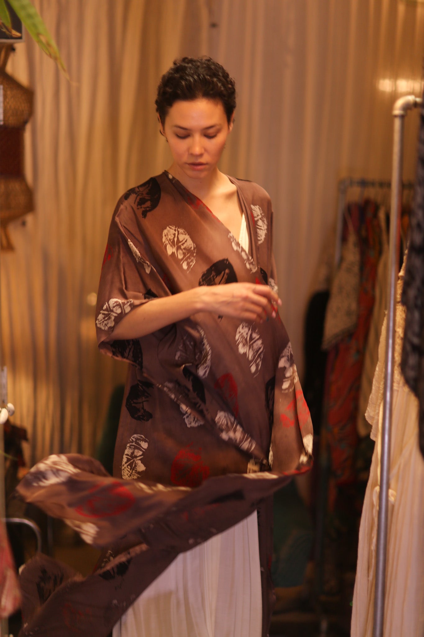 SILK LONG KIMONO WITH BELT NIKO