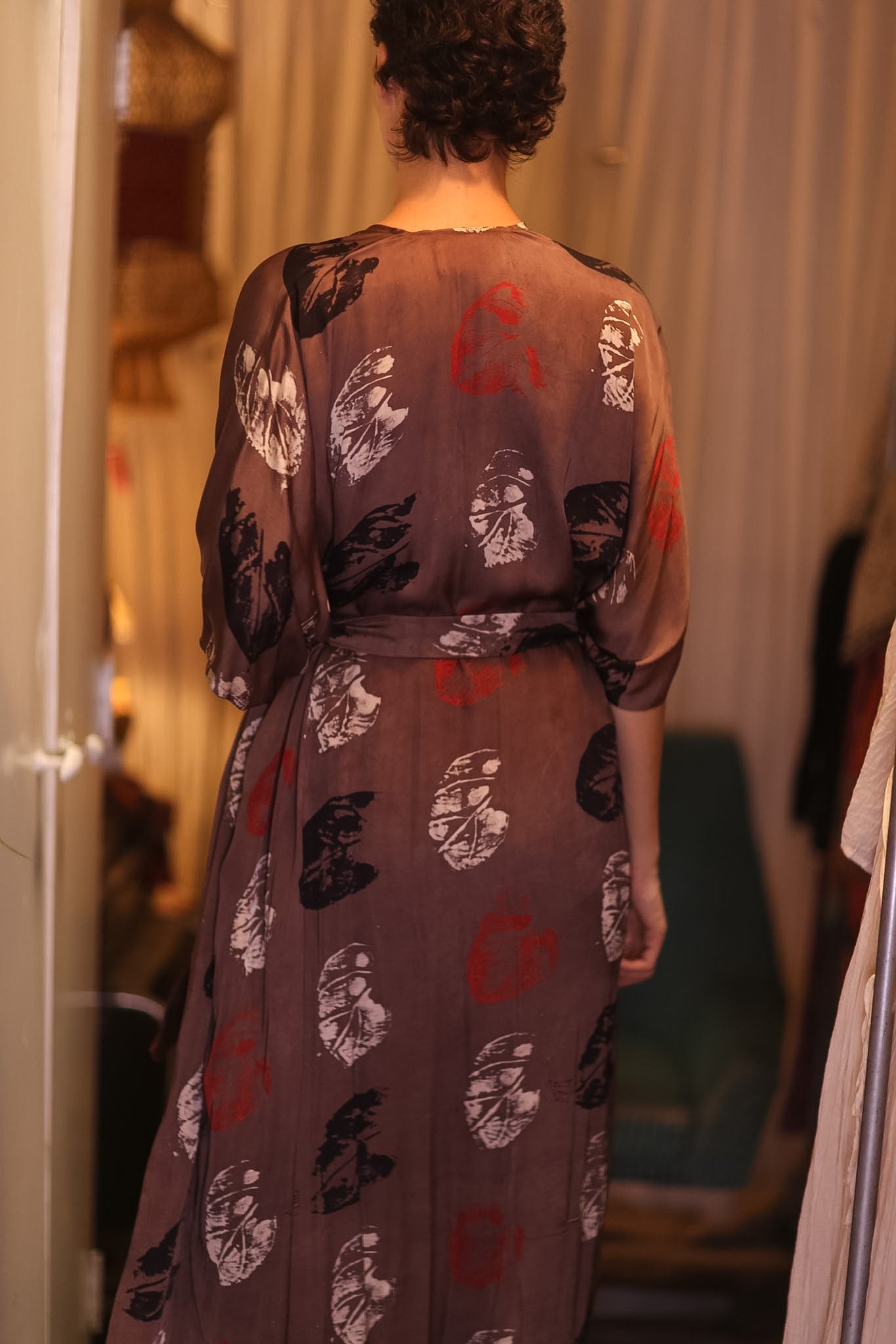 SILK LONG KIMONO WITH BELT NIKO