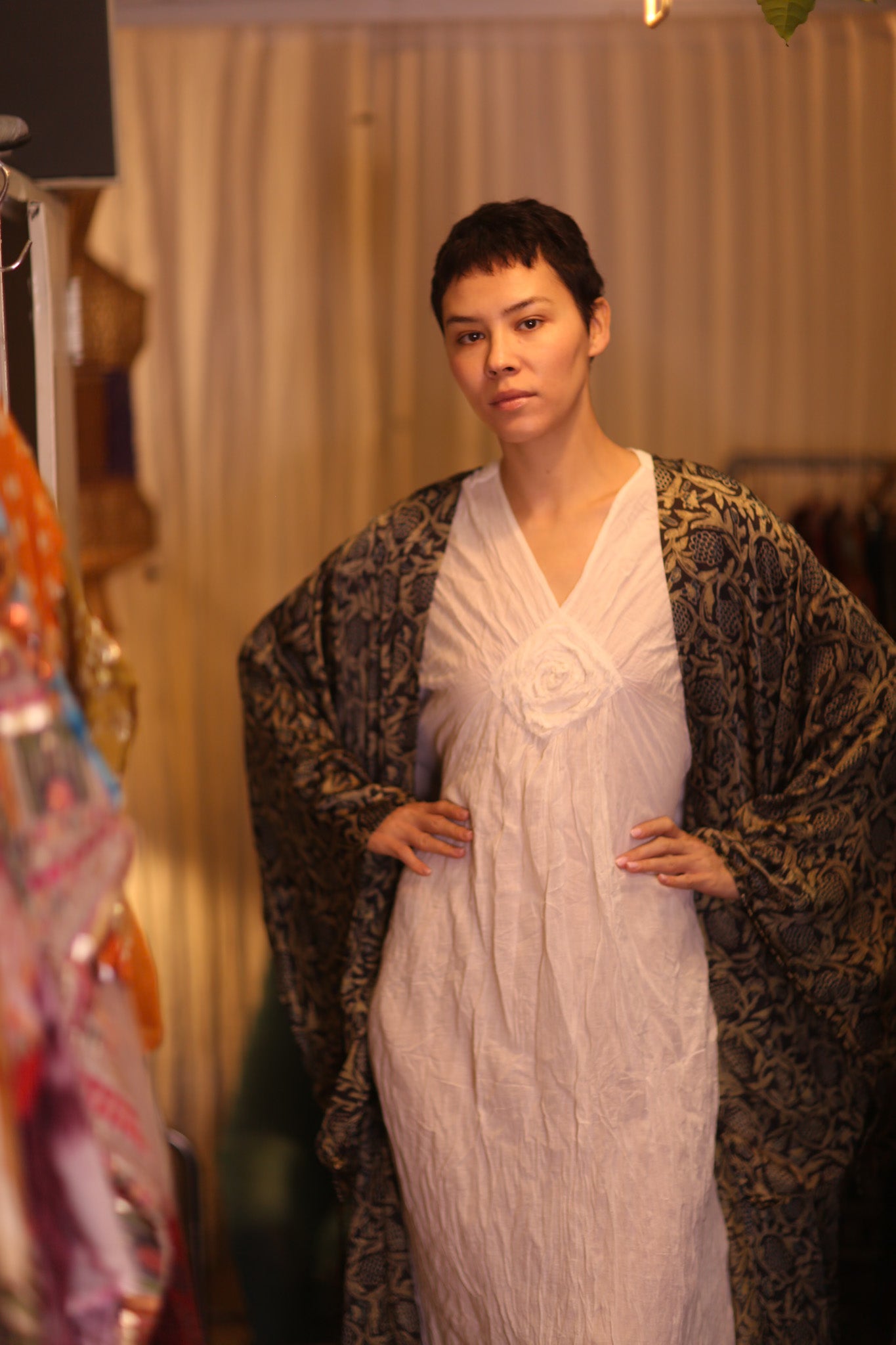 SILK WING KIMONO PINA CUSTARD APPLE YELLOW