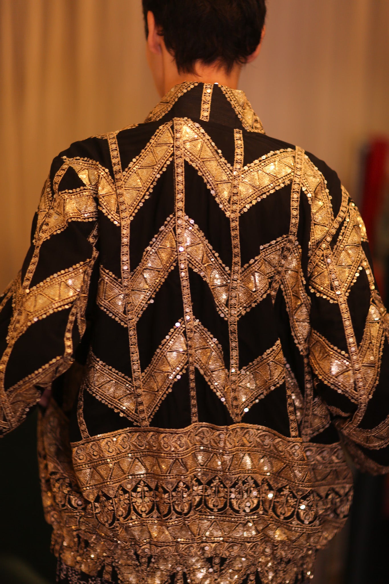 OVERSIZED EMBROIDERED SILK BOMBER JACKET WONMIN