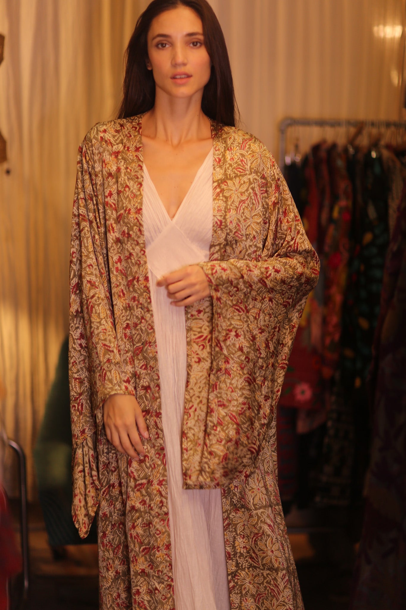 WING KIMONO PINA YELLOW CAMELLIA