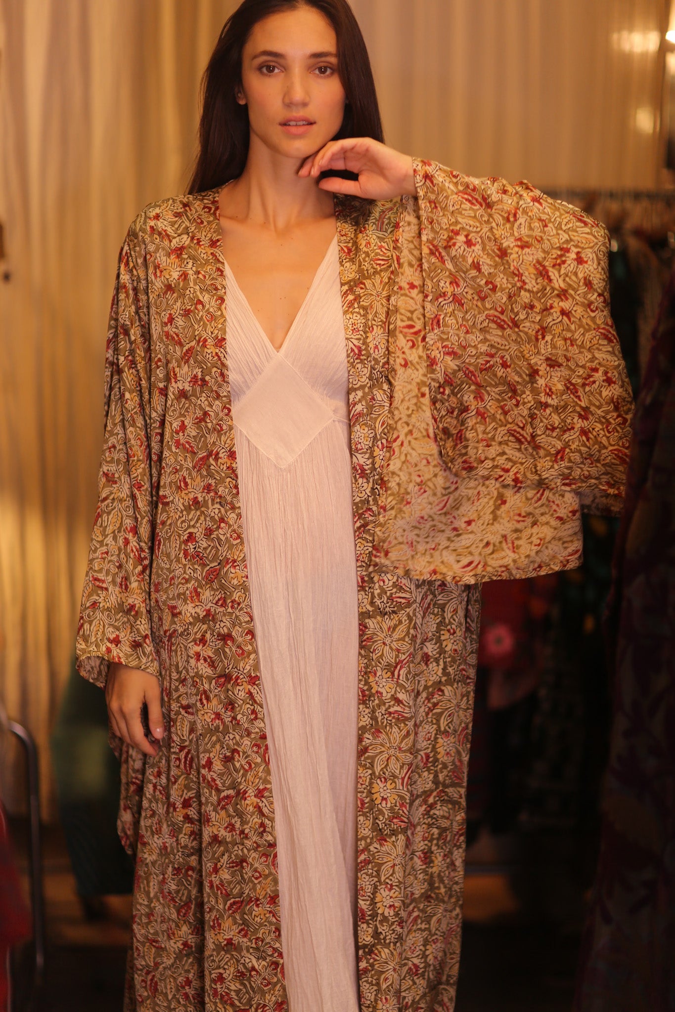 WING KIMONO PINA YELLOW CAMELLIA