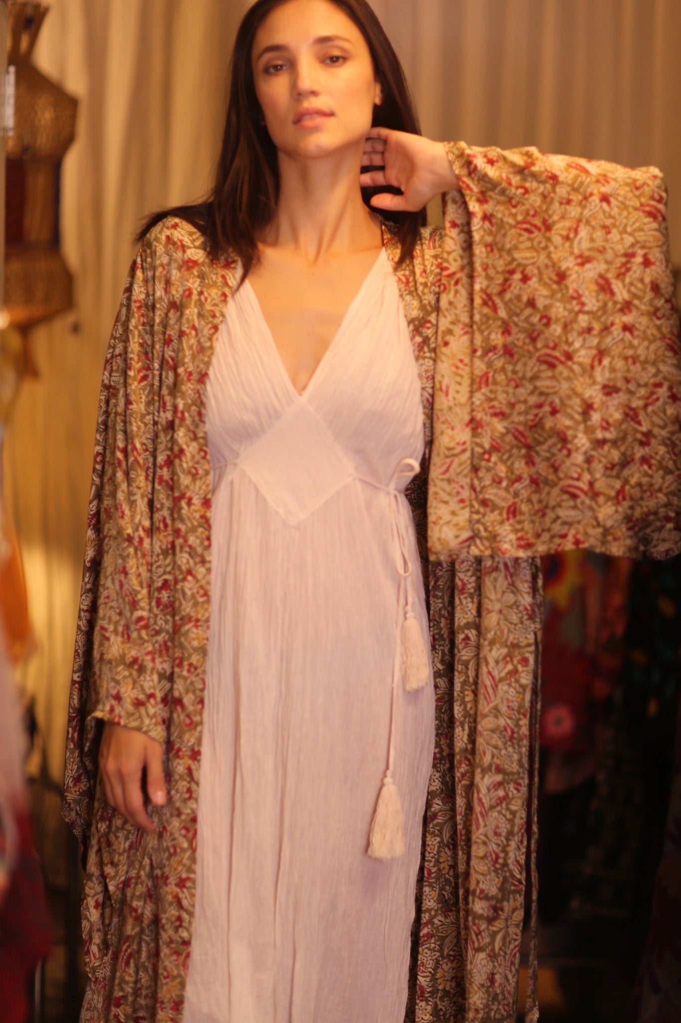 WING KIMONO PINA YELLOW CAMELLIA