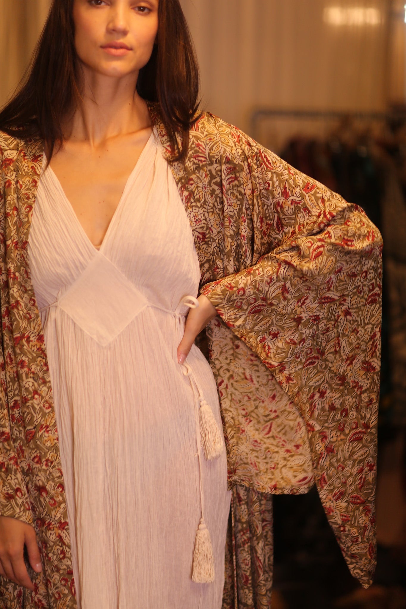 WING KIMONO PINA YELLOW CAMELLIA