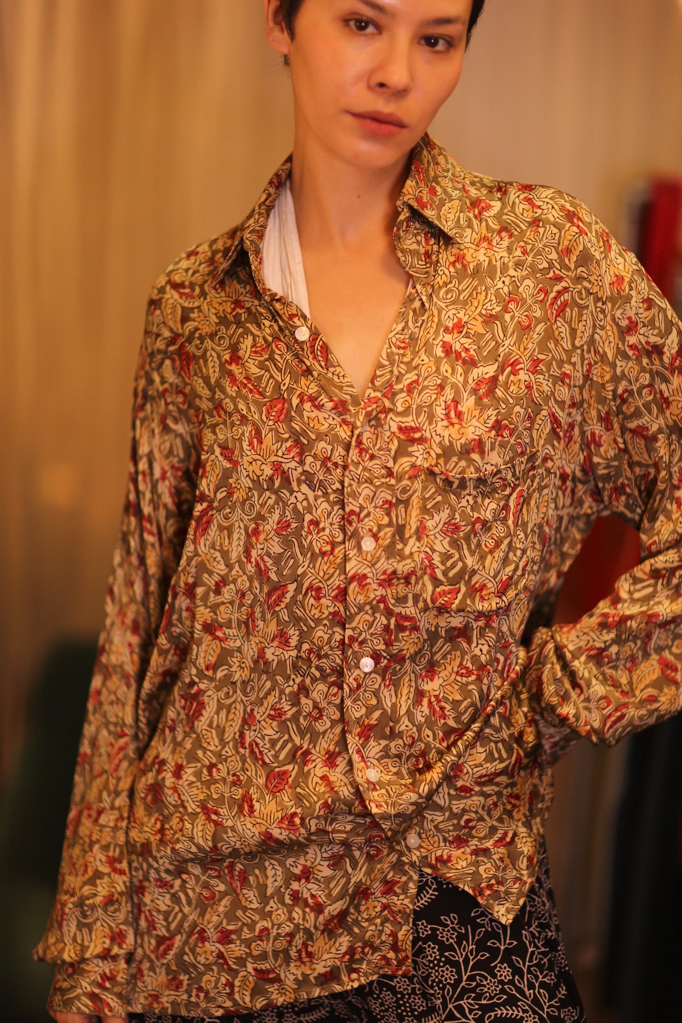 SILK BOYFRIEND SHIRT BILLIE AHAUNG