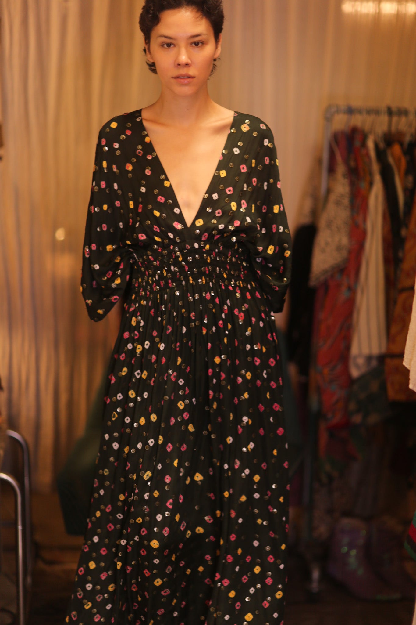 ZURI SILK DRESS NAVI
