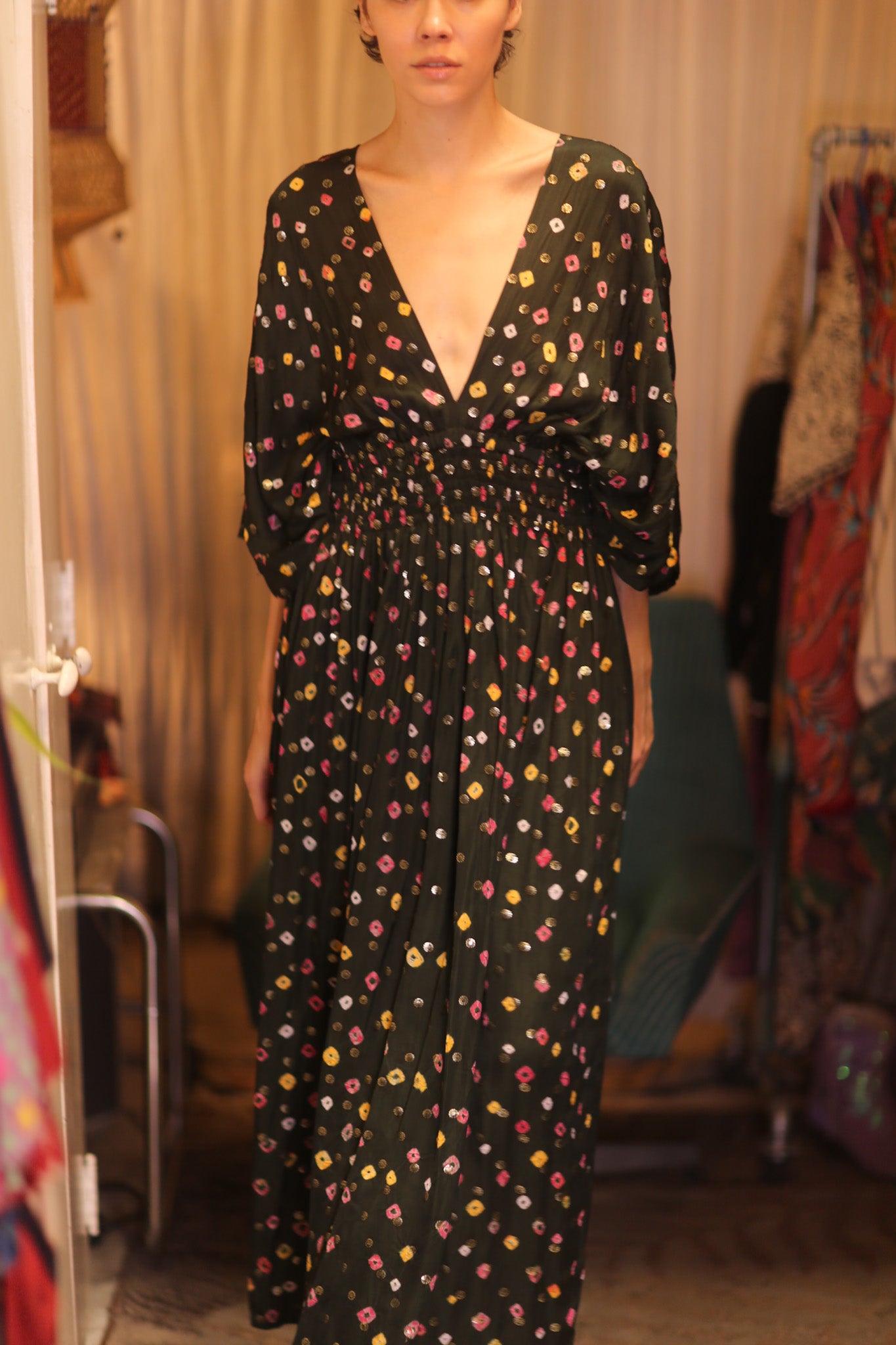 ZURI SILK DRESS NAVI