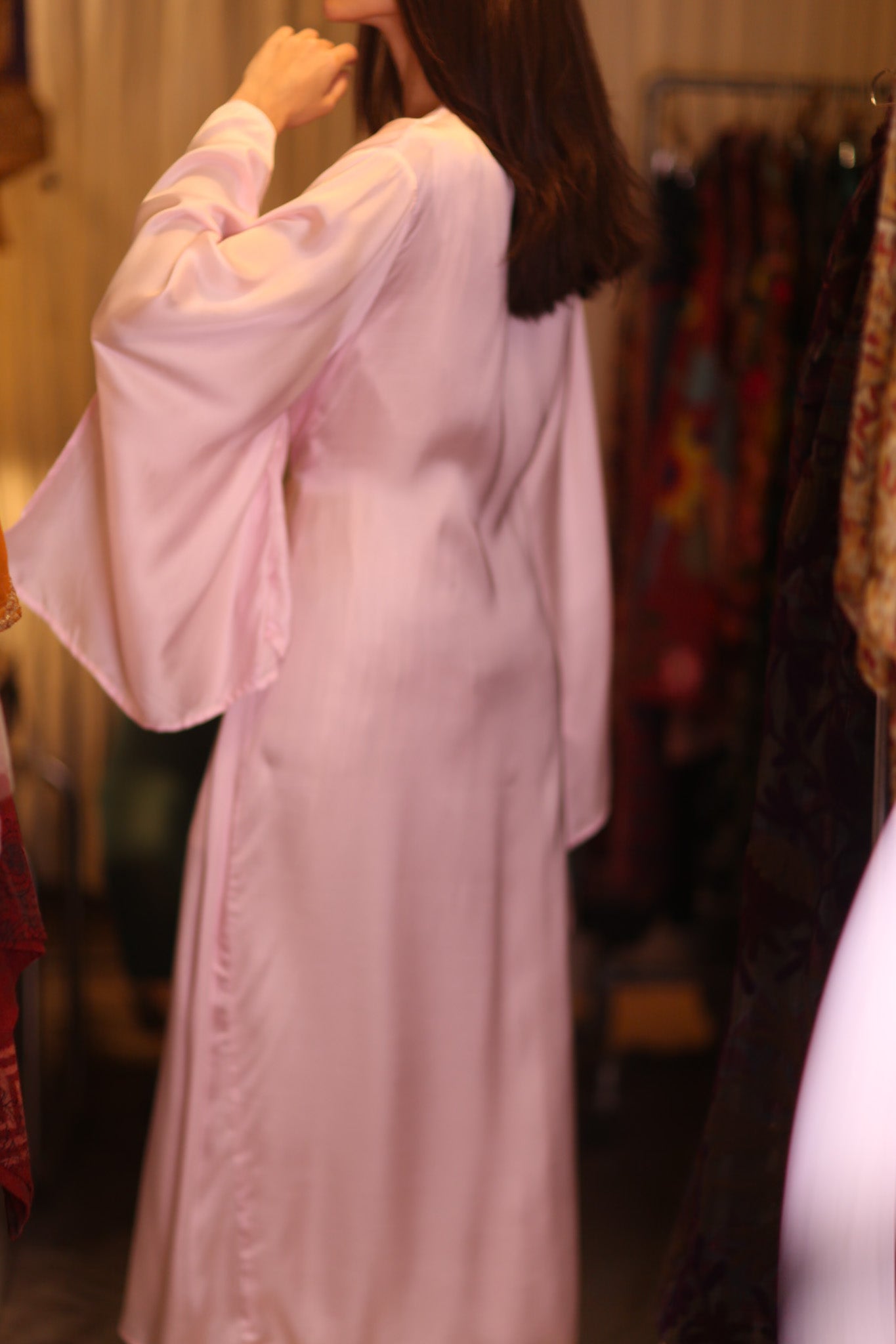 PINA SILK WING KIMONO SOLID PALE PINK