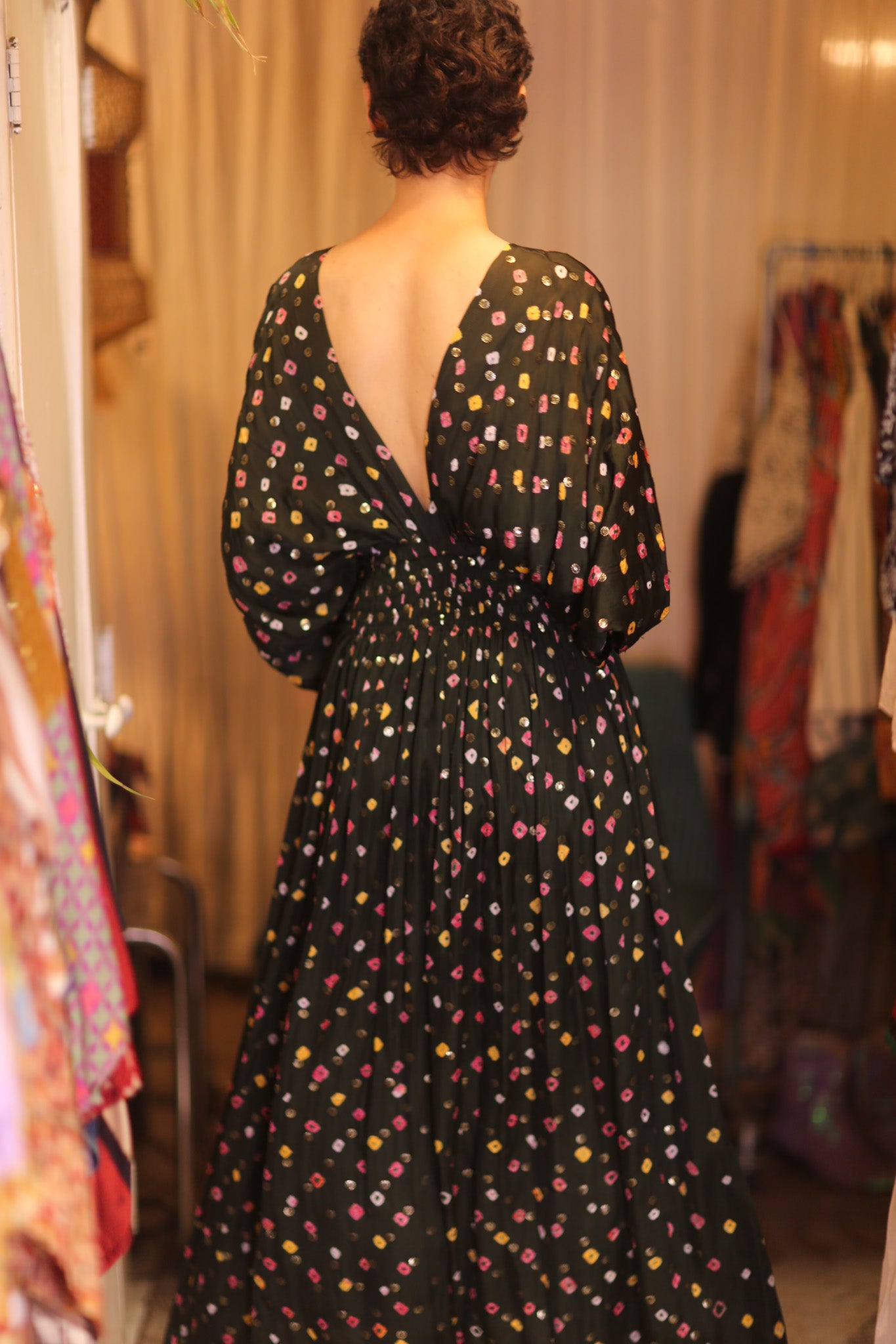 ZURI SILK DRESS NAVI