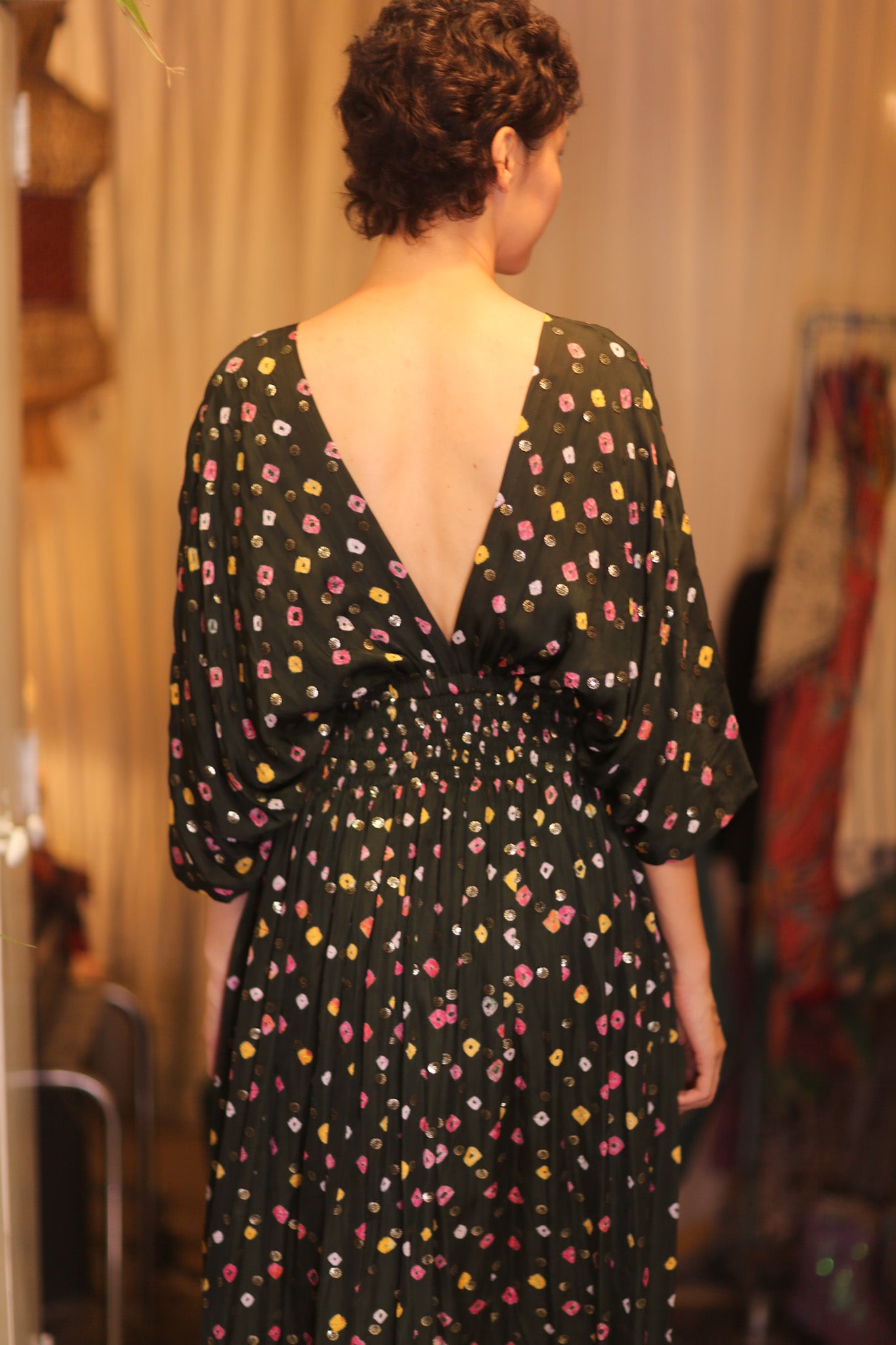 ZURI SILK DRESS NAVI