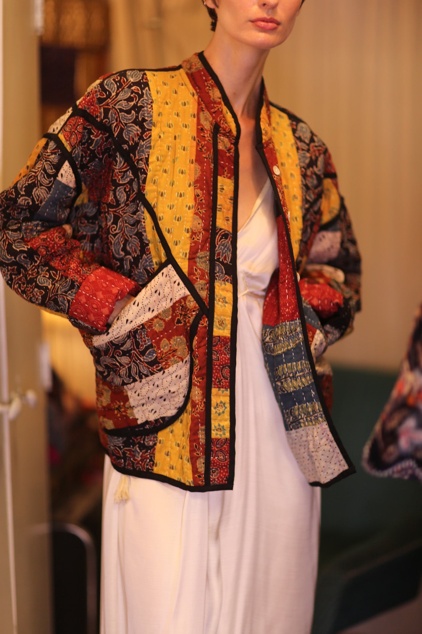 KANTHA JACKET PATCHWORK PATTERN AUTUMN