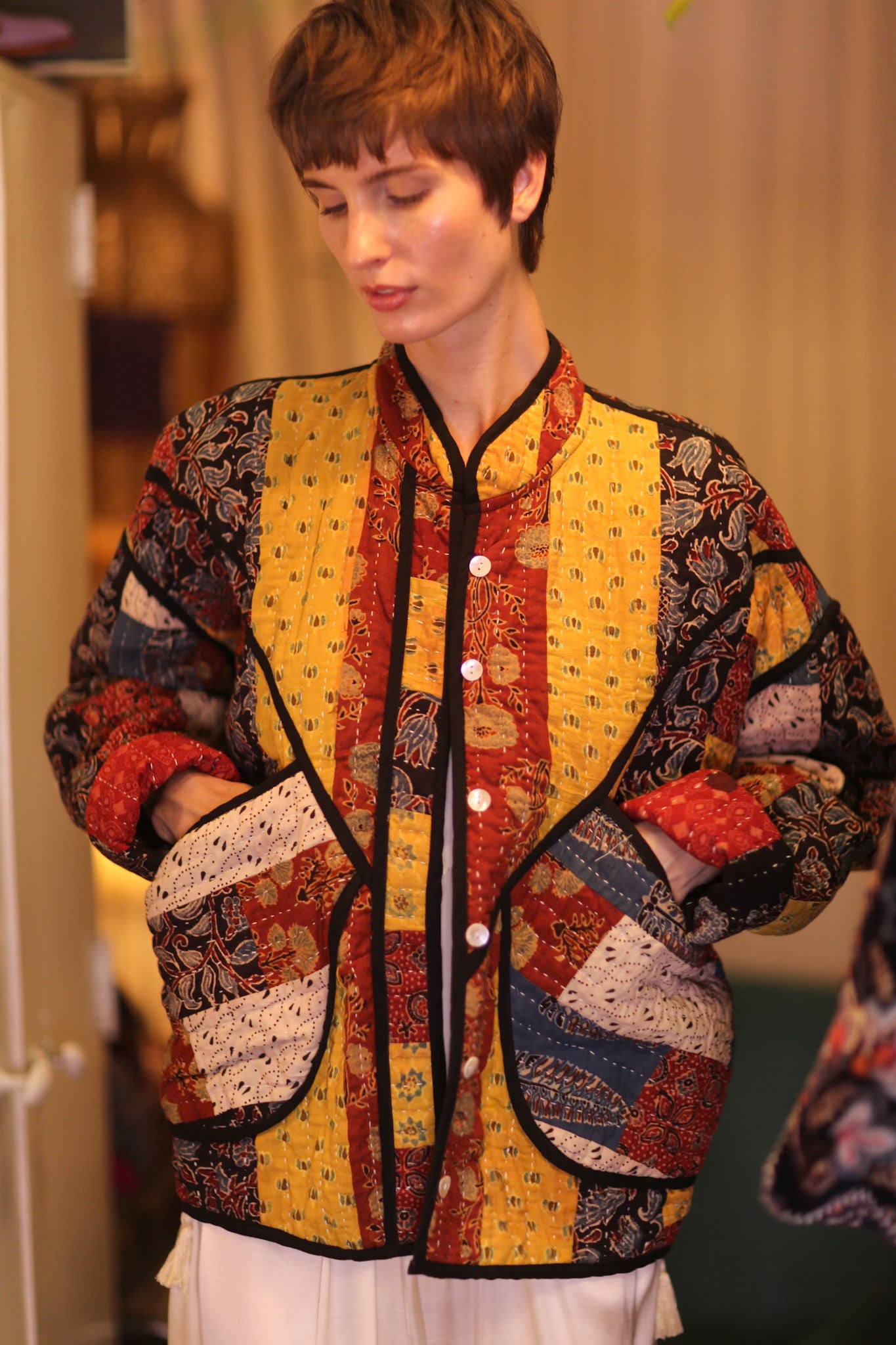 KANTHA JACKET PATCHWORK PATTERN AUTUMN