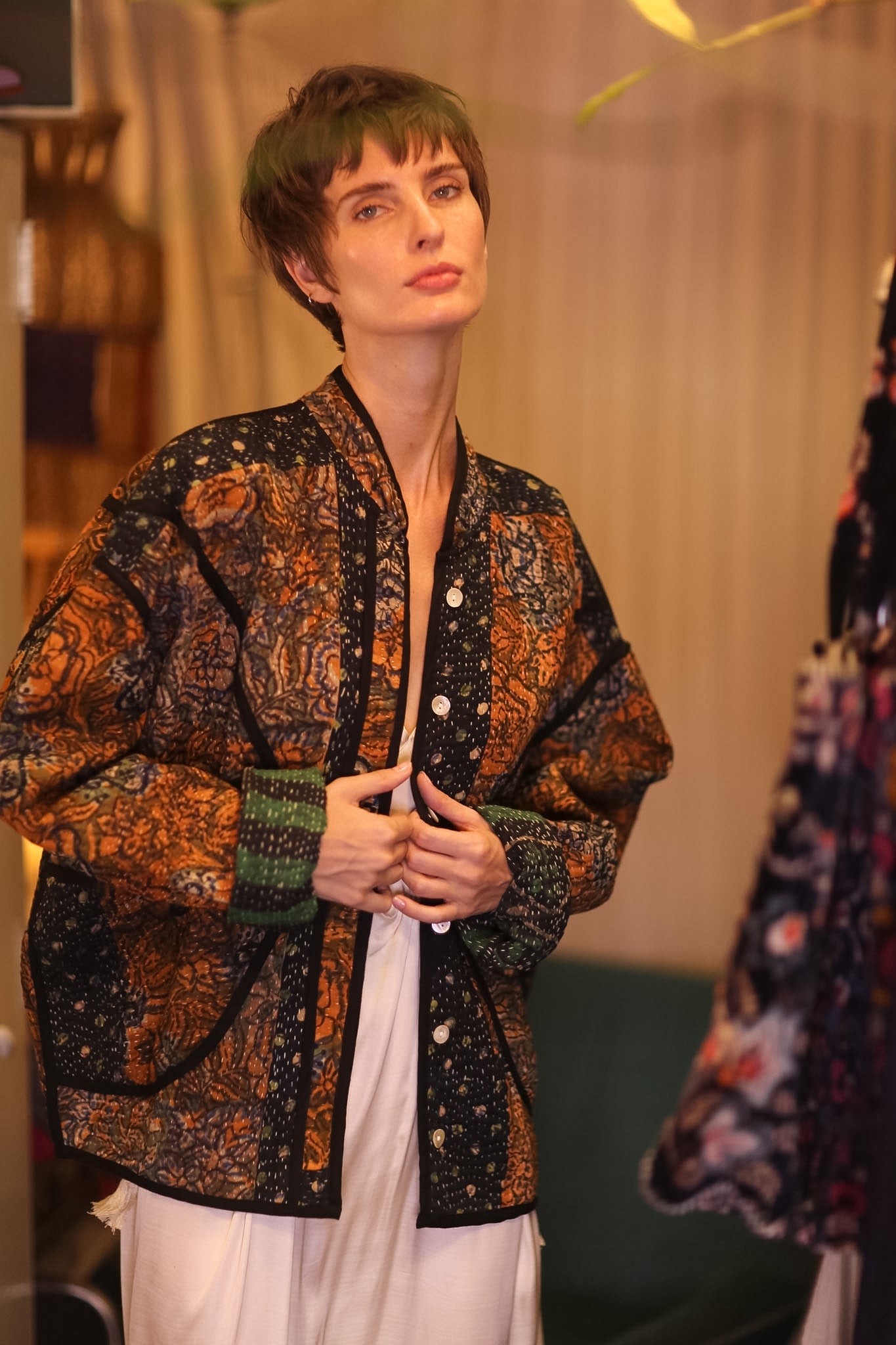 PATCHWORK KANTHA JACKET MOSAIC