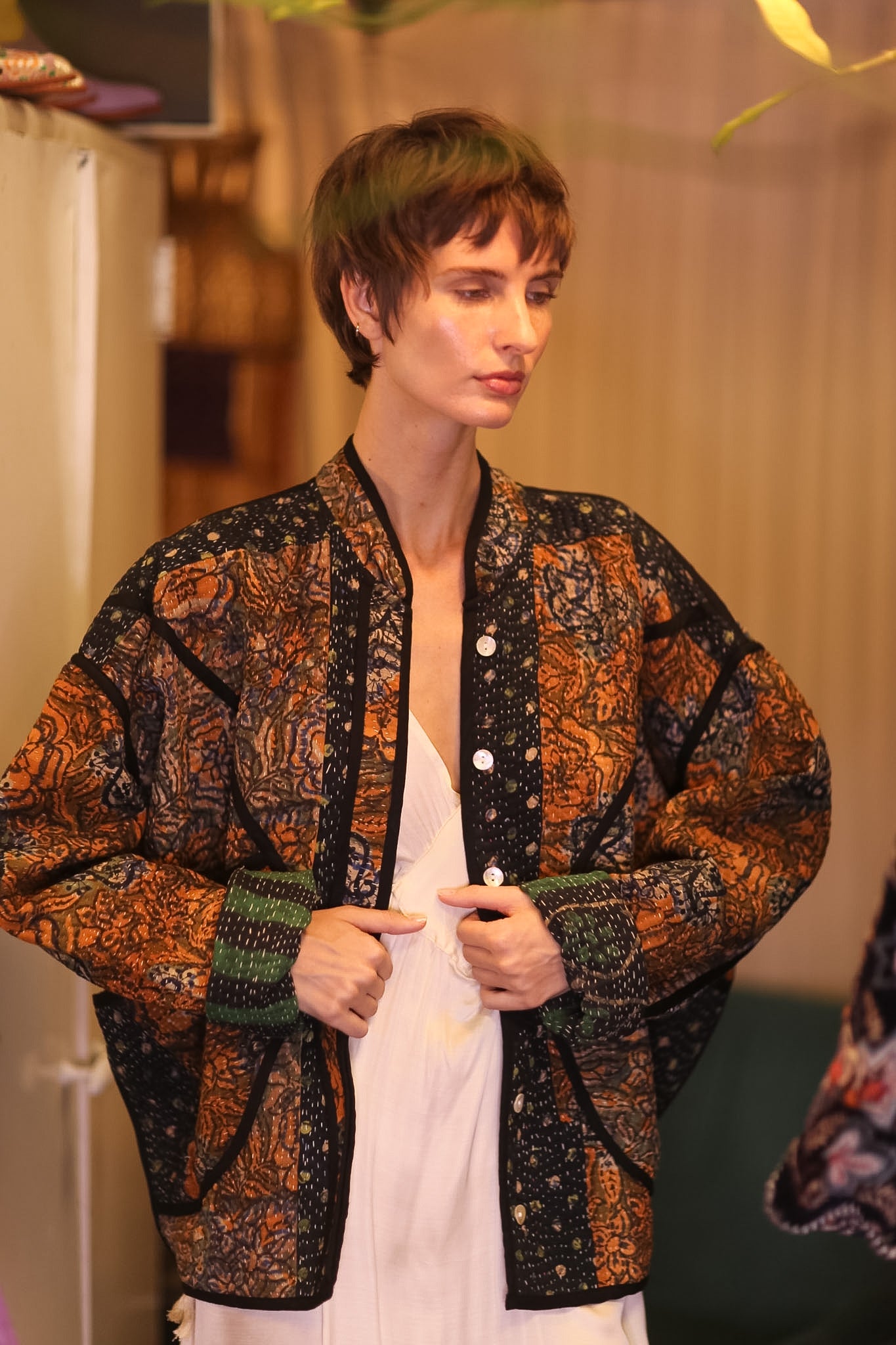 PATCHWORK KANTHA JACKET MOSAIC