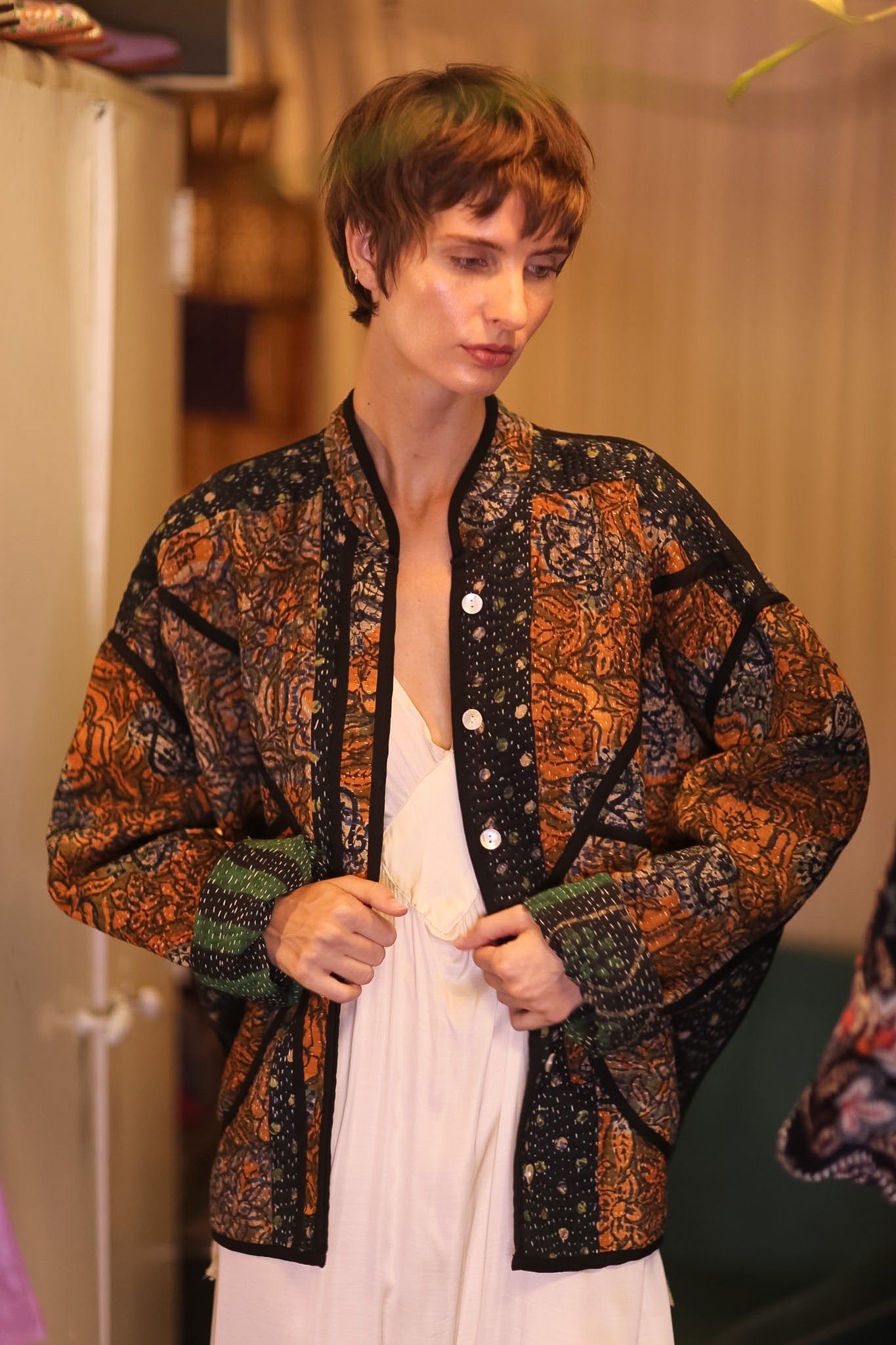 PATCHWORK KANTHA JACKET MOSAIC