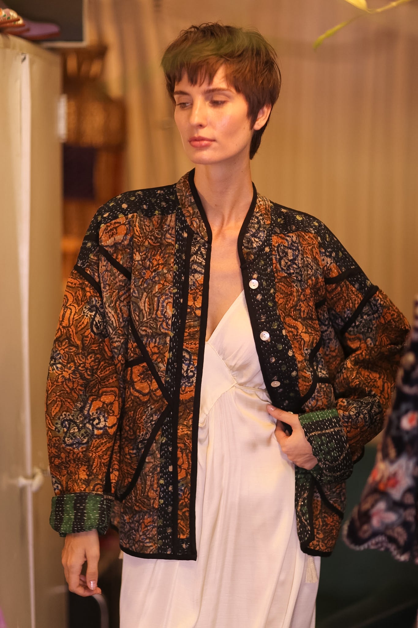 PATCHWORK KANTHA JACKET MOSAIC