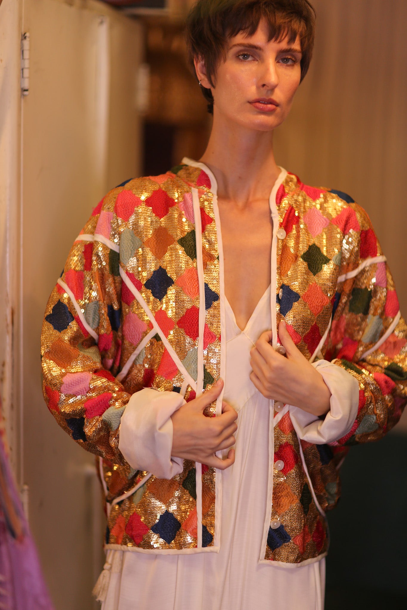 EMBROIDERED SILK JACKET ROYALE