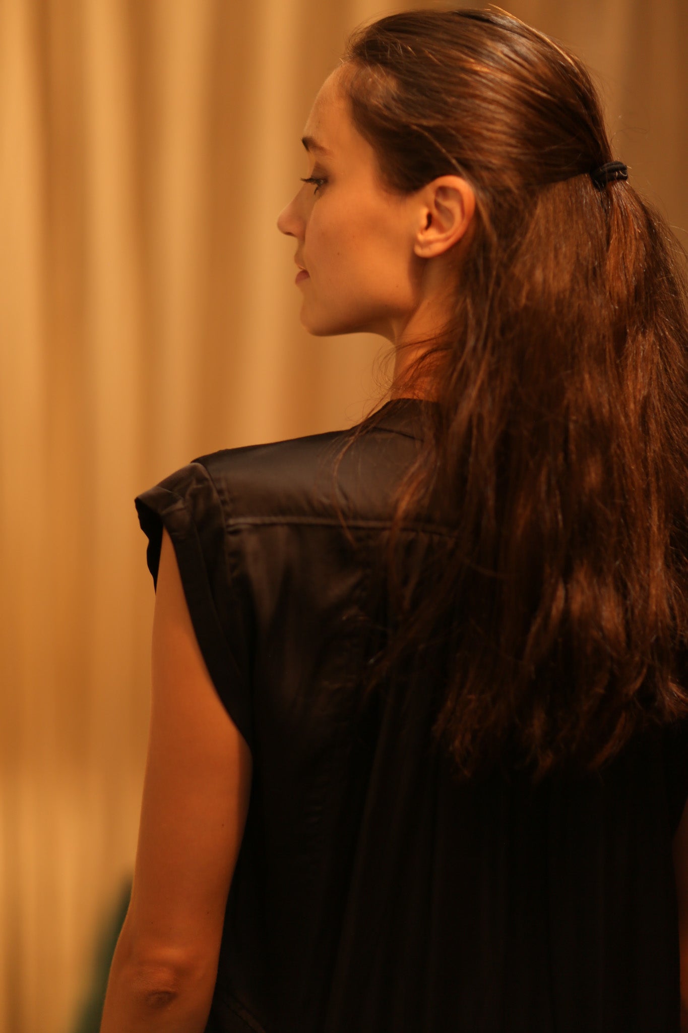 BLACK SILK DRESS MARY