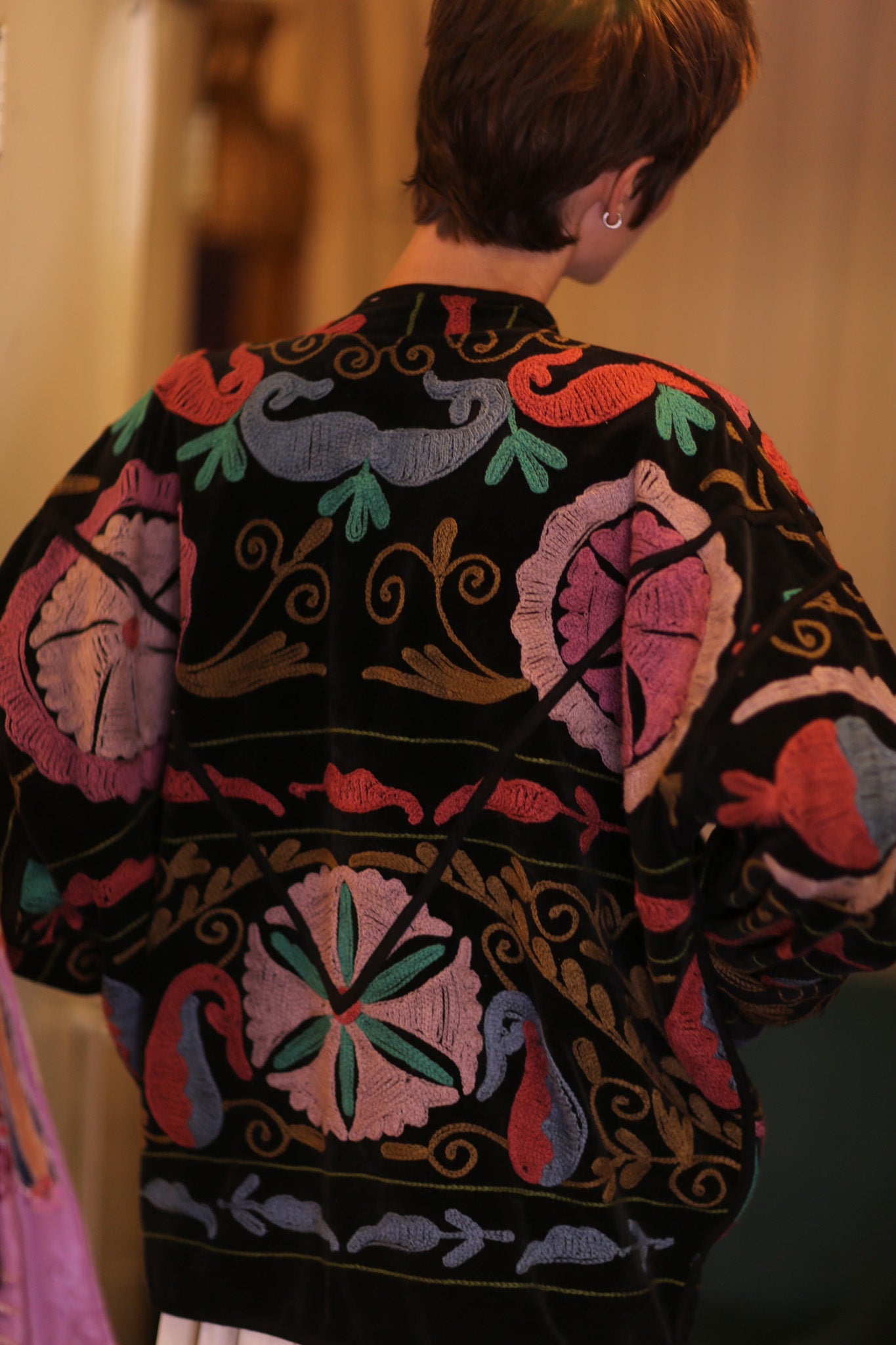 EMBROIDERED VELVET JACKET VIVID