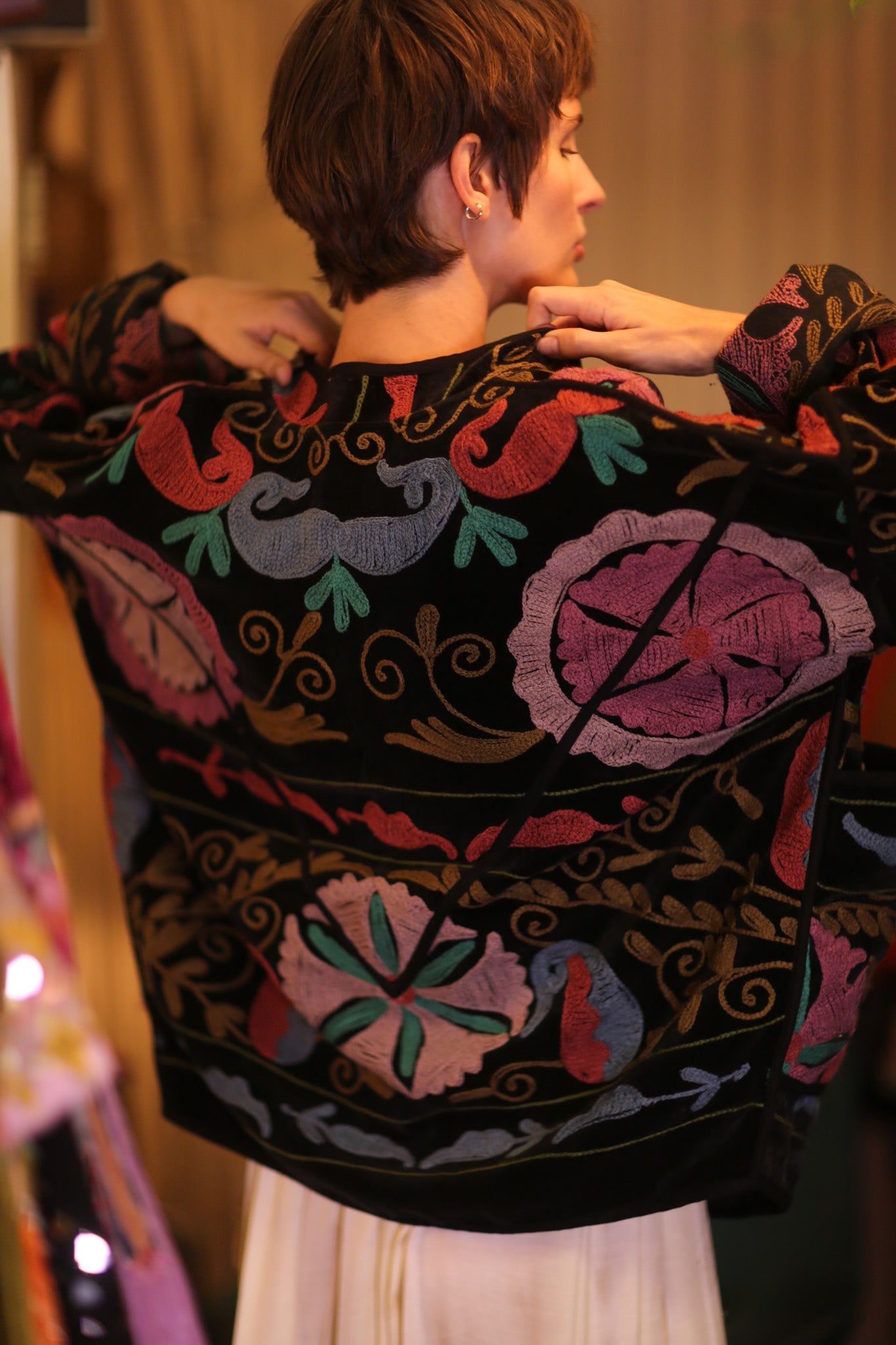 EMBROIDERED VELVET JACKET VIVID