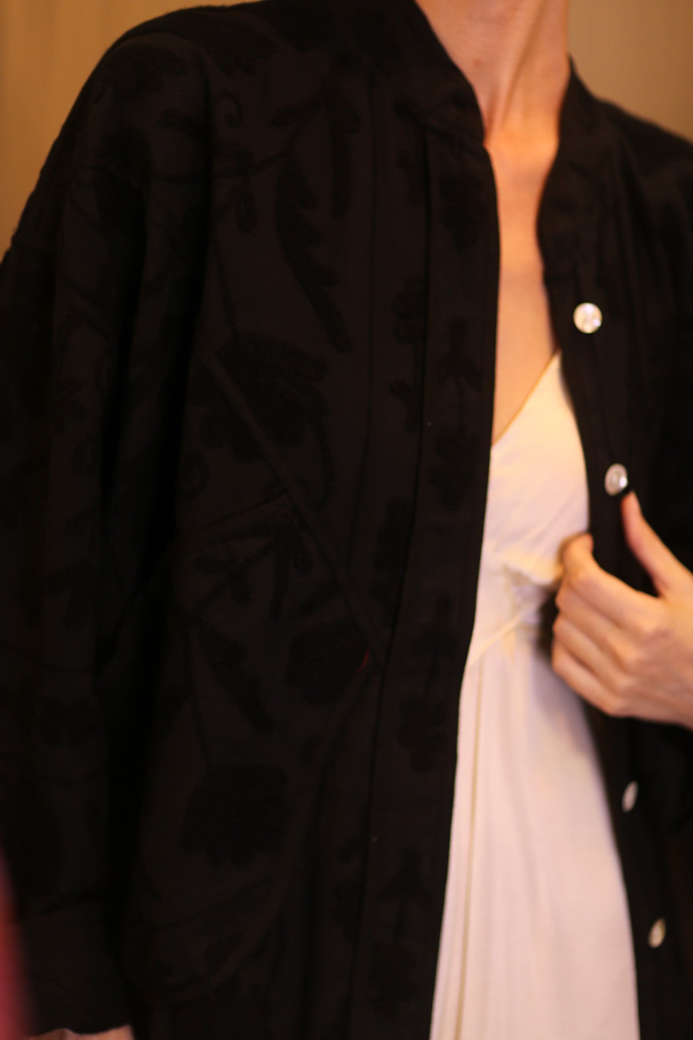 EMBROIDERED PREMIUM COTTON JACKET MIDIL