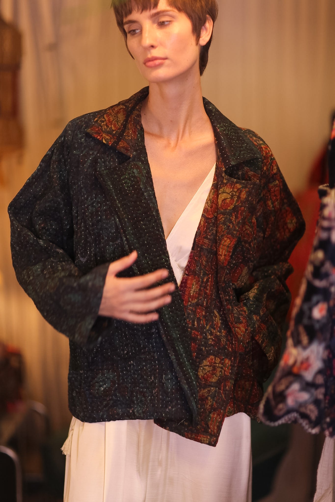 PATTERN KANTHA JACKET GARNET