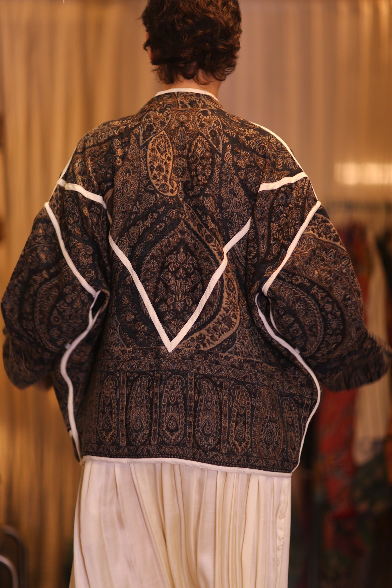 JACKET PATTERN EMBROIDERED SHAWL COTTON WOOL JUNO