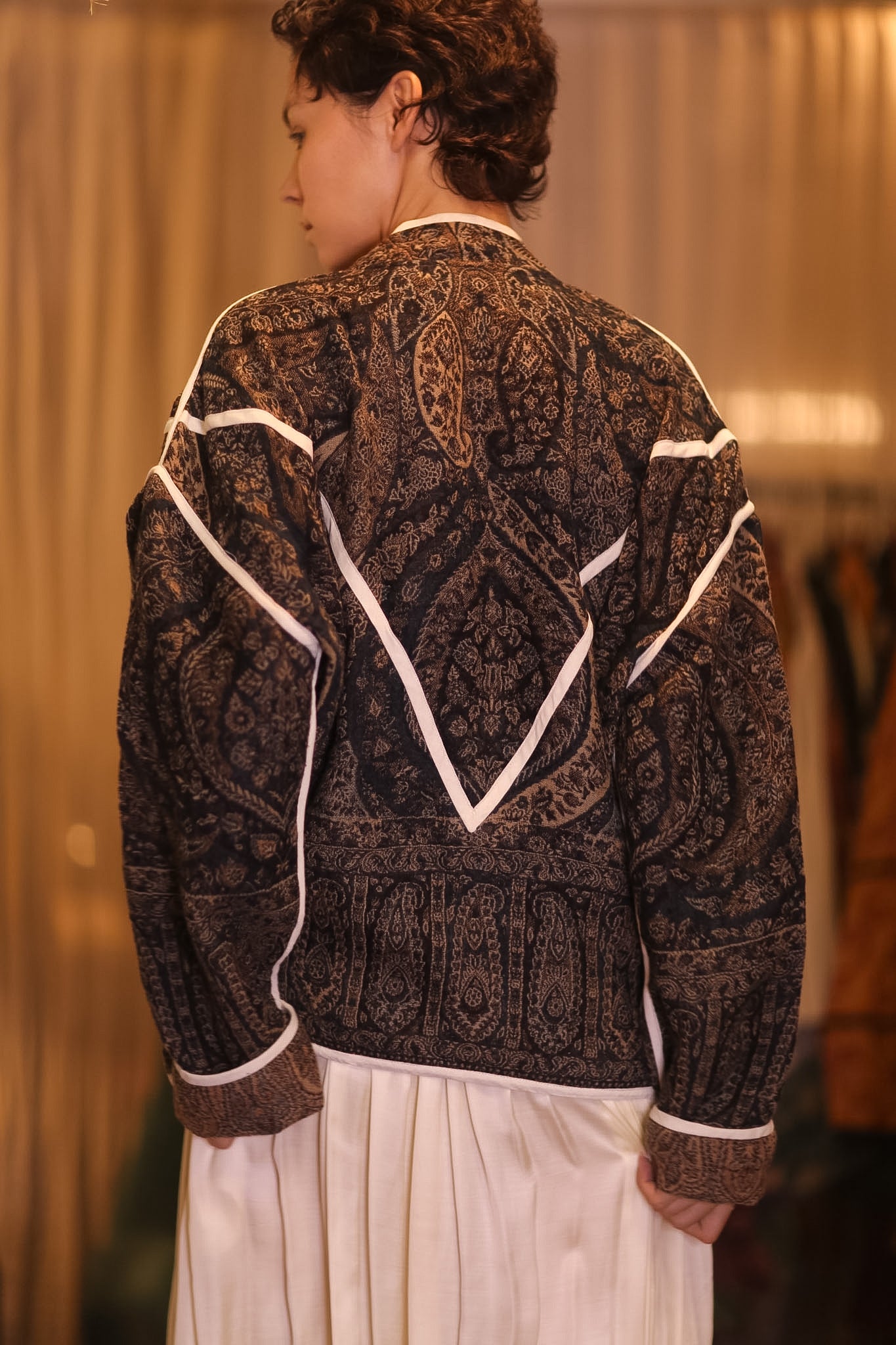 JACKET PATTERN EMBROIDERED SHAWL COTTON WOOL JUNO