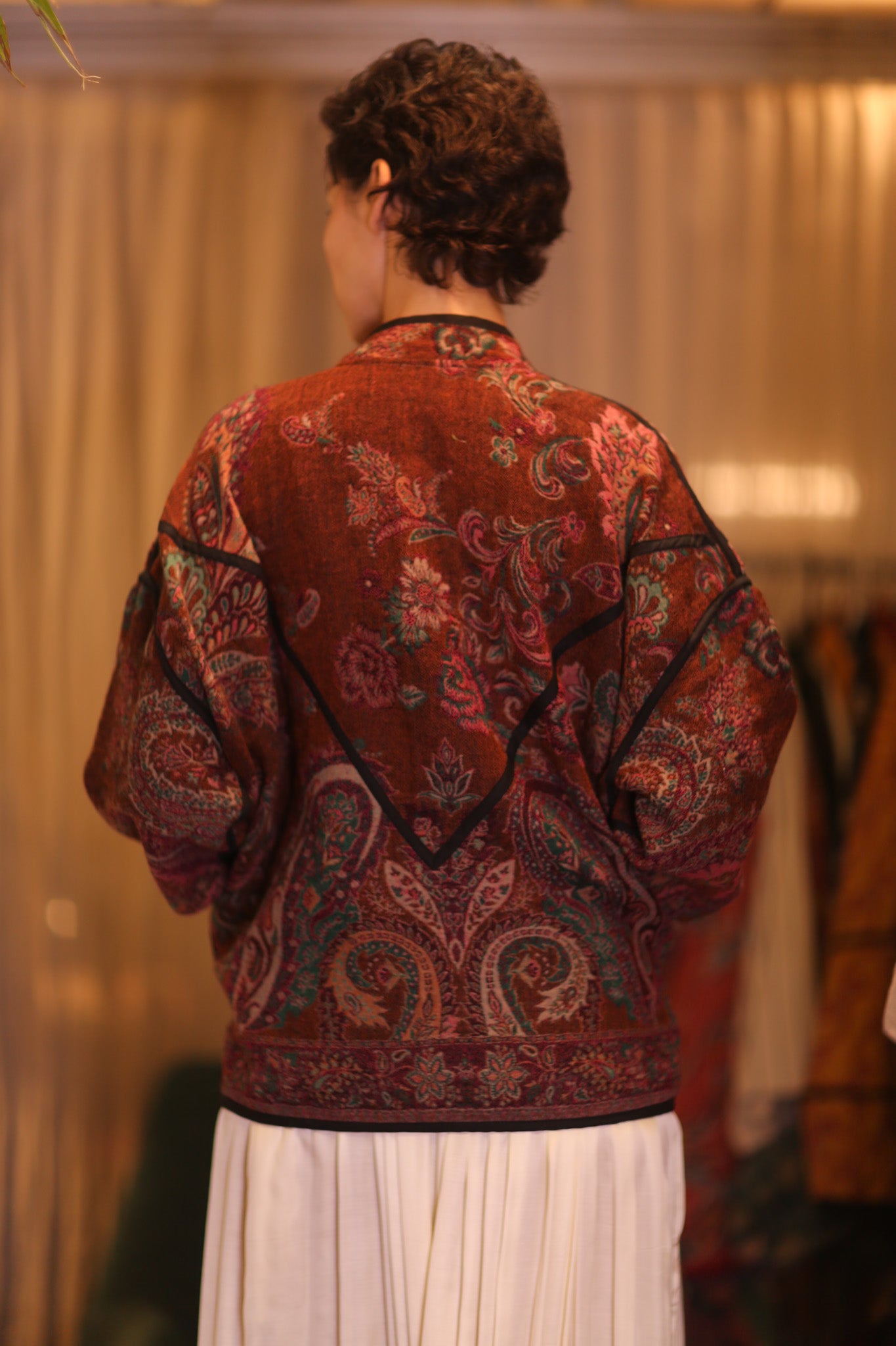 JACKET PATTERN EMBROIDERED SHAWL COTTON WOOL YOOJI